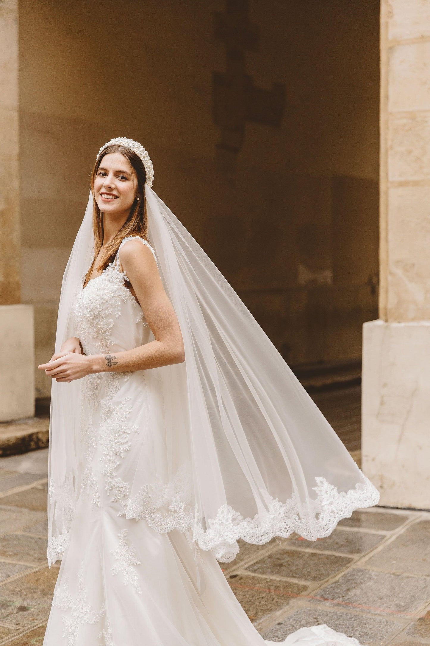 Drape Wedding Veil | Long Wedding Veil | Dare and Dazzle