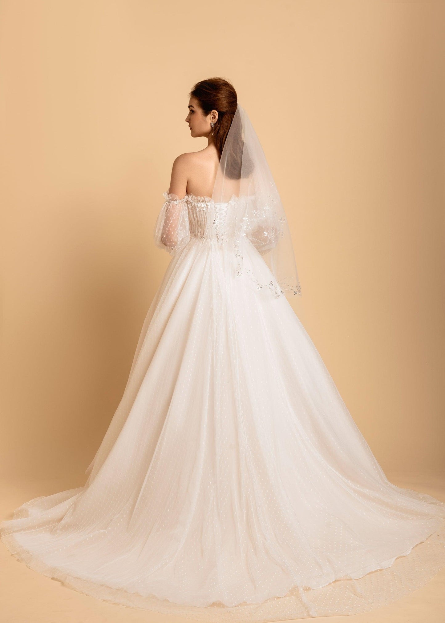 Off the Shoulder Wedding Dress | Dare and Dazzle