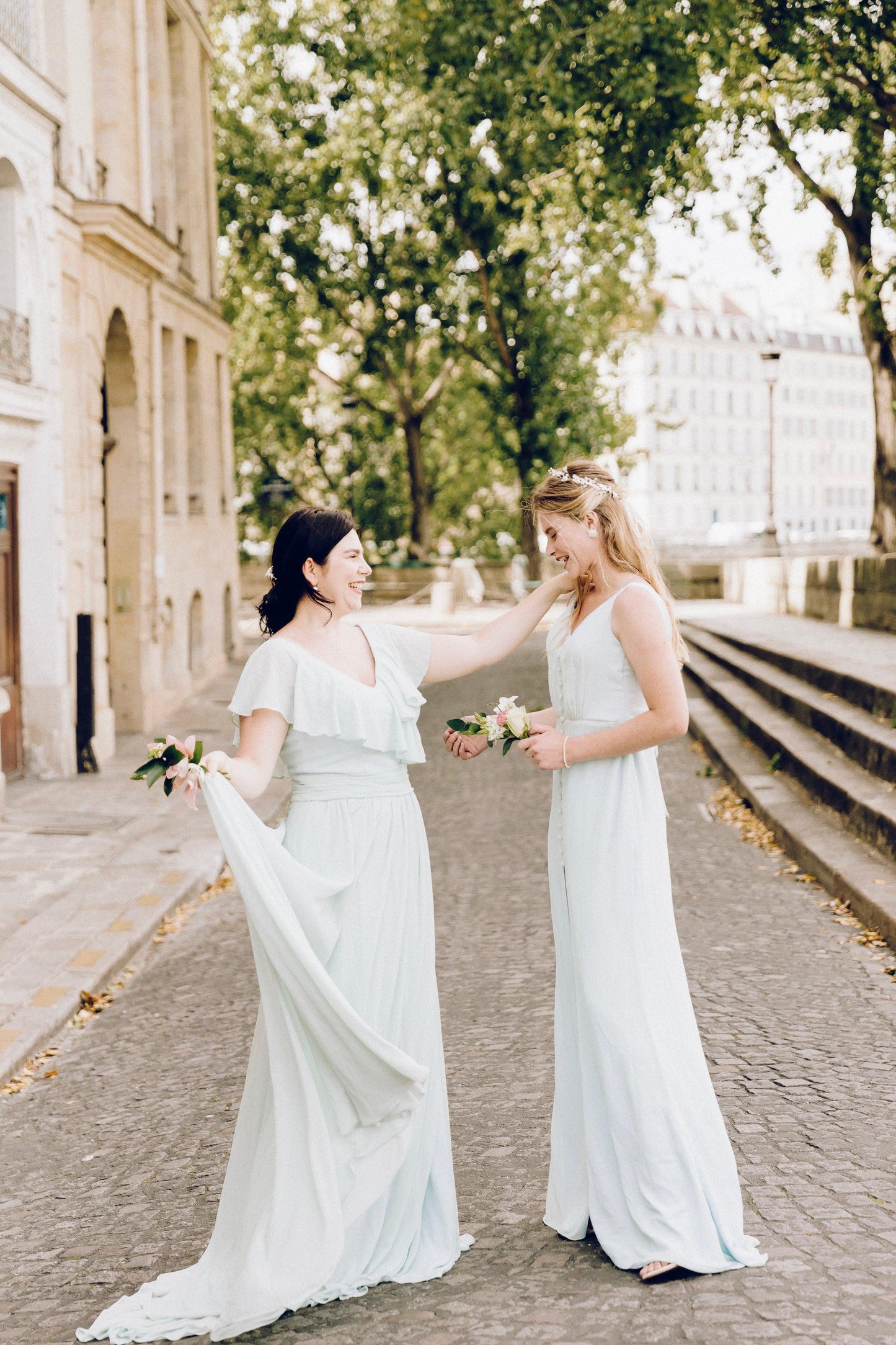 Light Blue Bridesmaid Dress | High Slit Dress | Dare and Dazzle