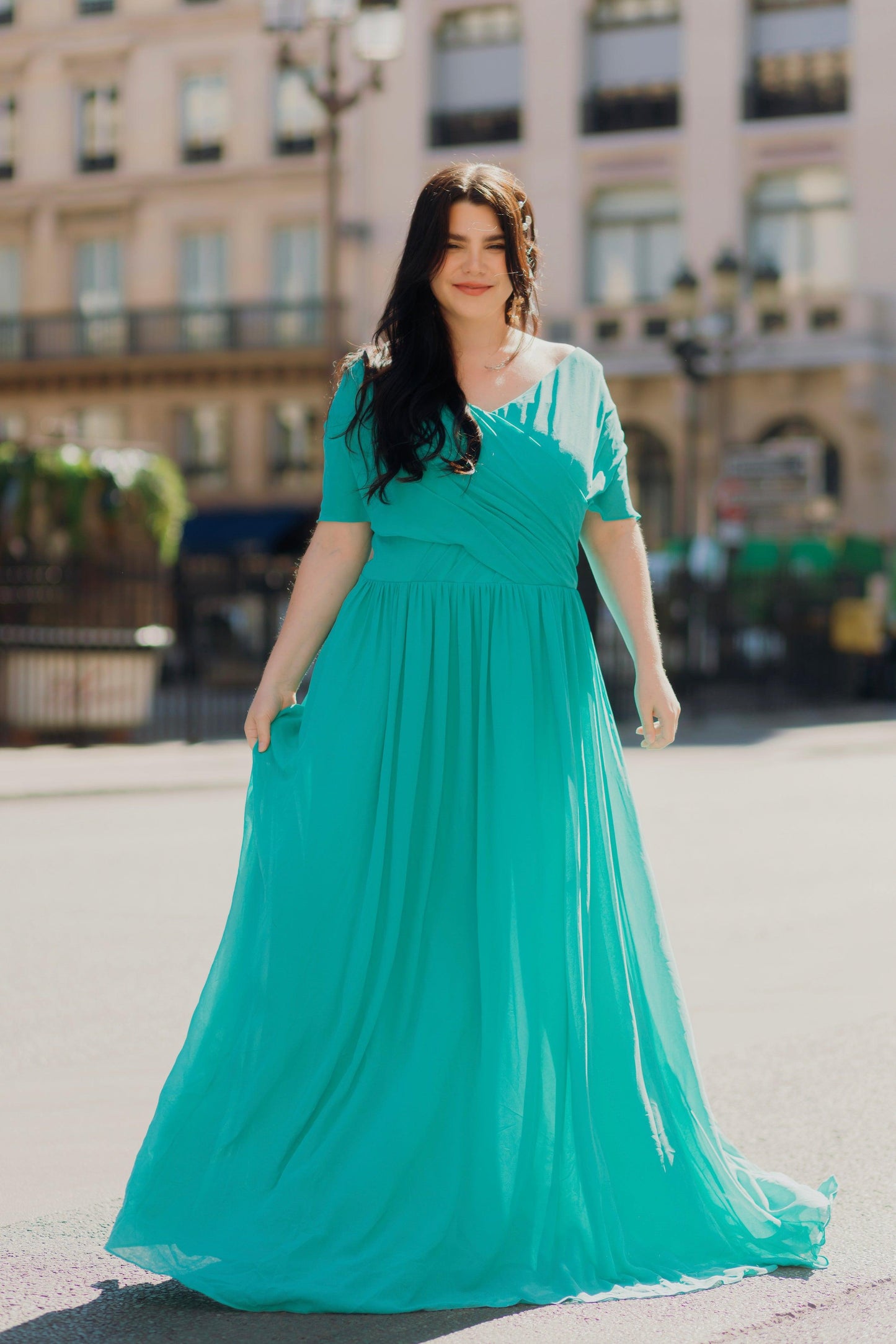 Chiffon Bridesmaid Dress | Chiffon Wrap Dress | Dare and Dazzle