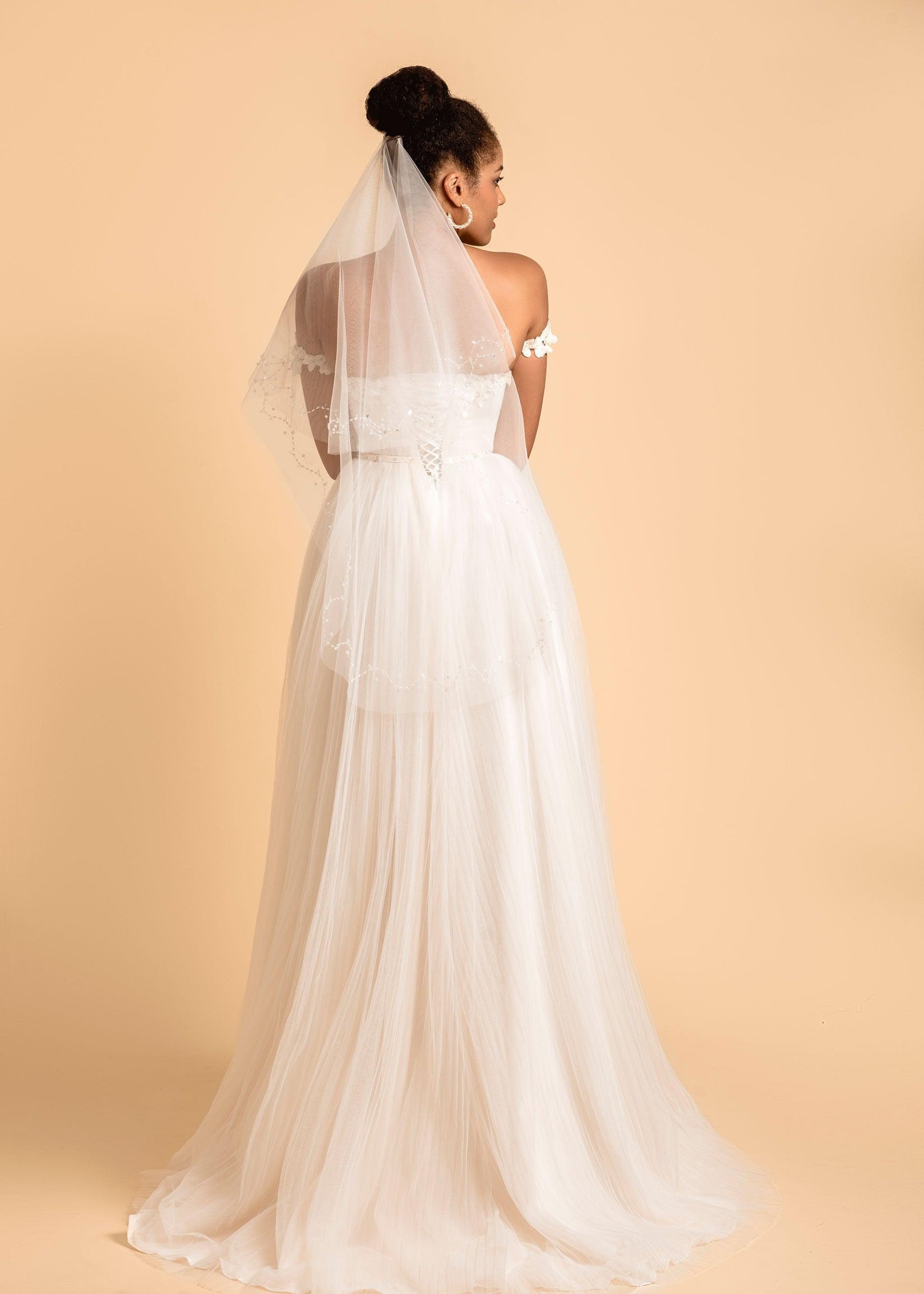 Off Shoulder Wedding Dress | Ada Wedding Dress | Dare and Dazzle