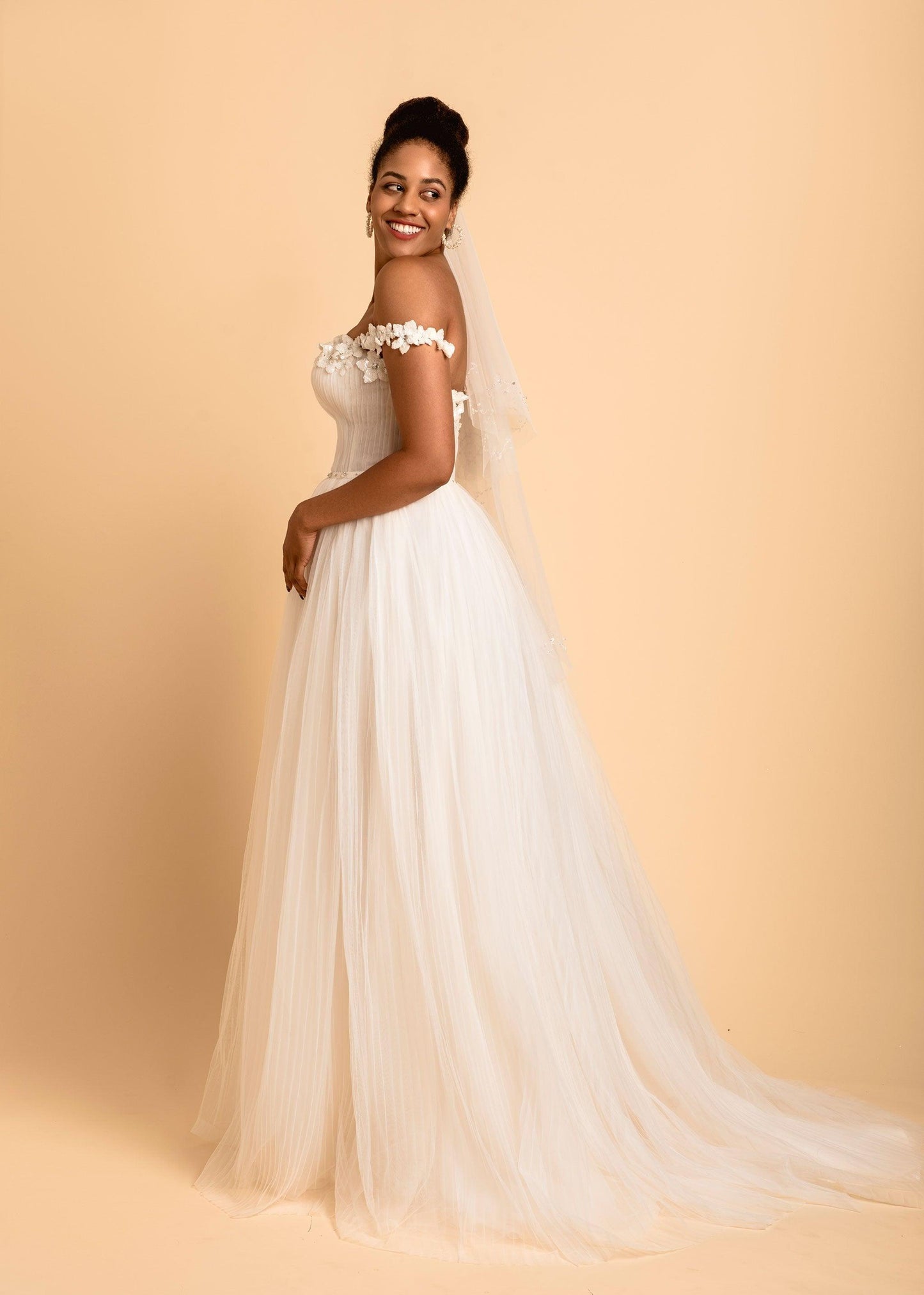 Off Shoulder Wedding Dress | Ada Wedding Dress | Dare and Dazzle