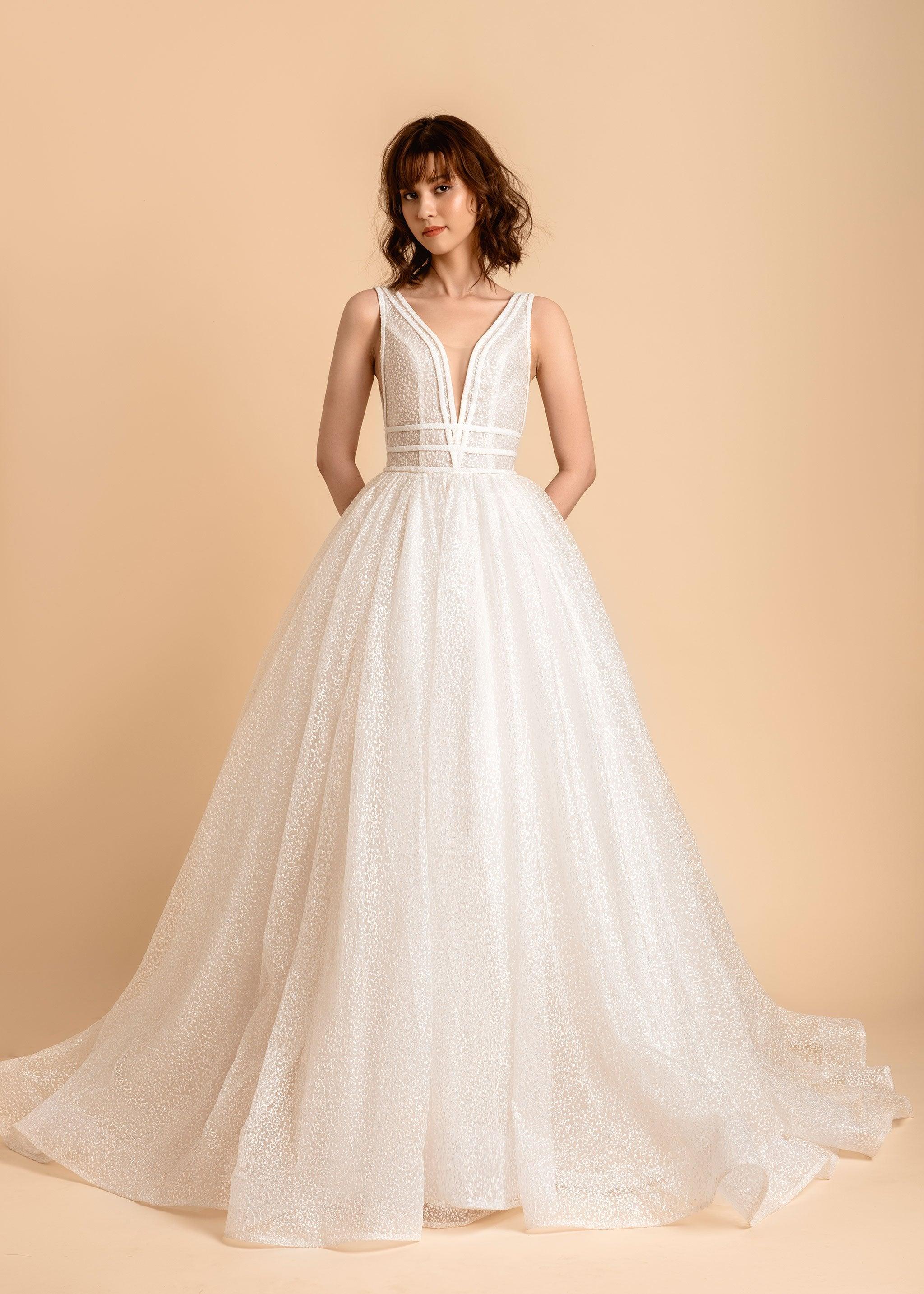 A Line Wedding Dress | Amelia Wedding Dress | Dare and Dazzle