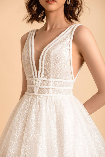 A Line Wedding Dress | Amelia Wedding Dress | Dare and Dazzle