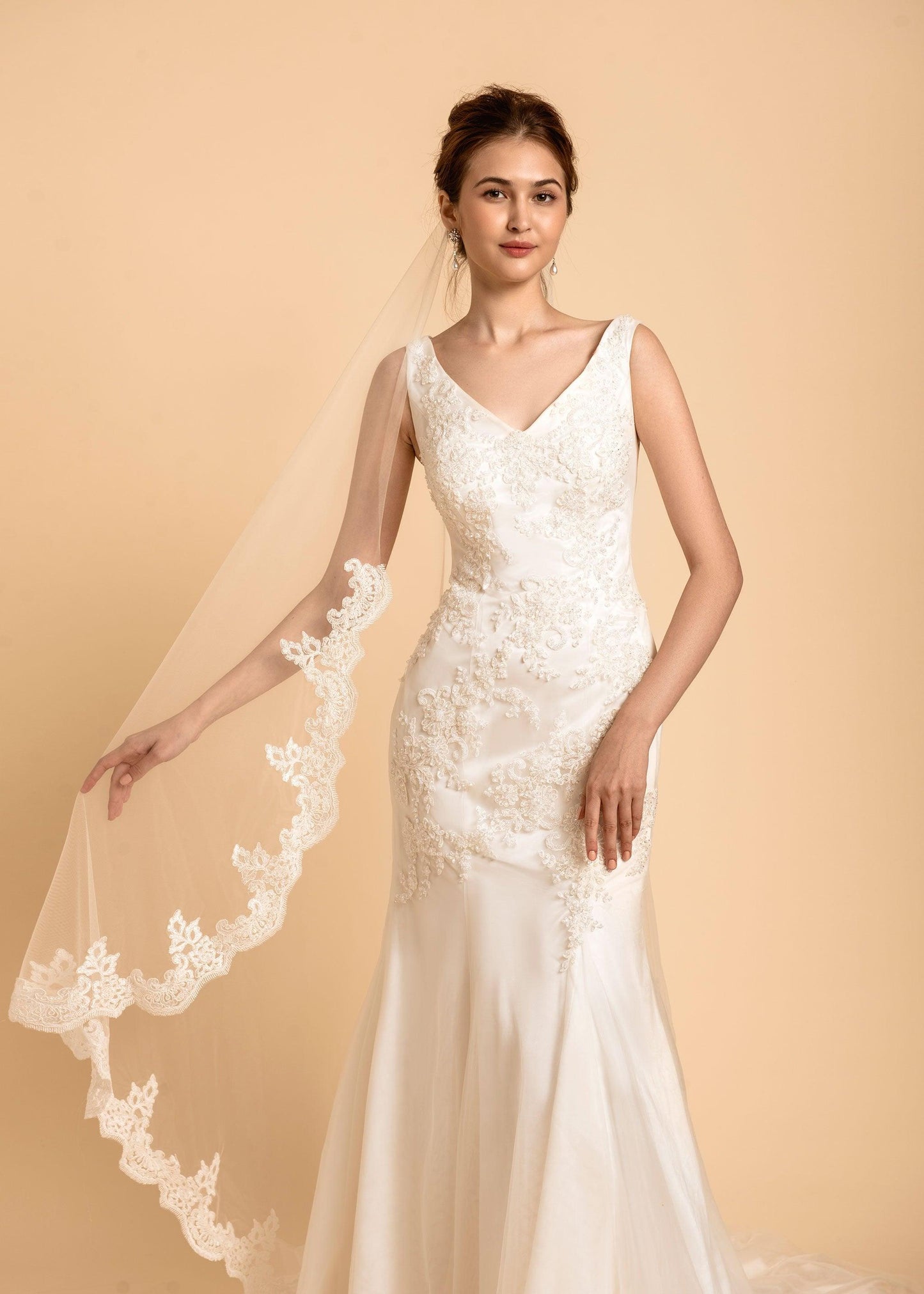 Drape Wedding Veil | Long Wedding Veil | Dare and Dazzle