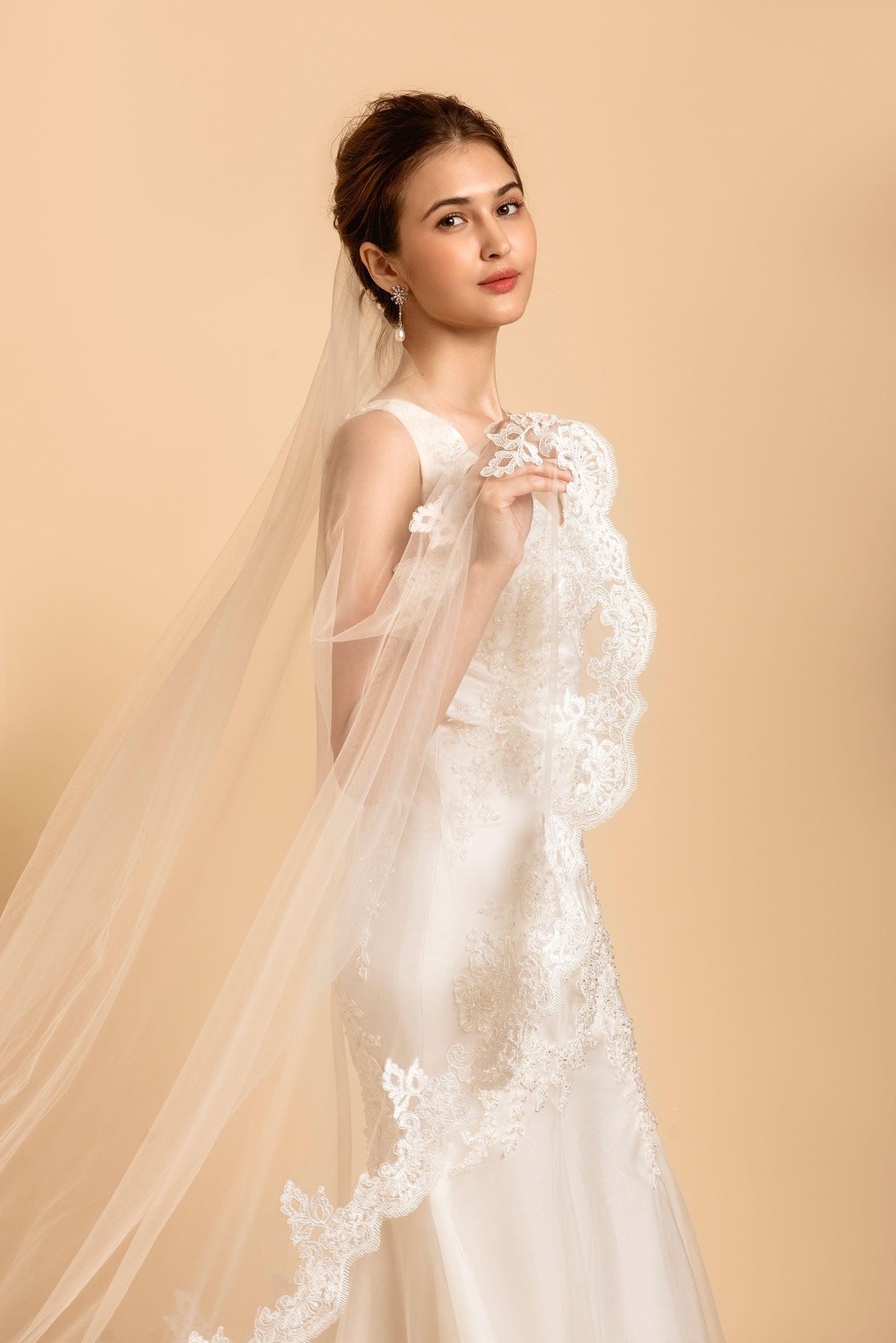 Drape Wedding Veil | Long Wedding Veil | Dare and Dazzle