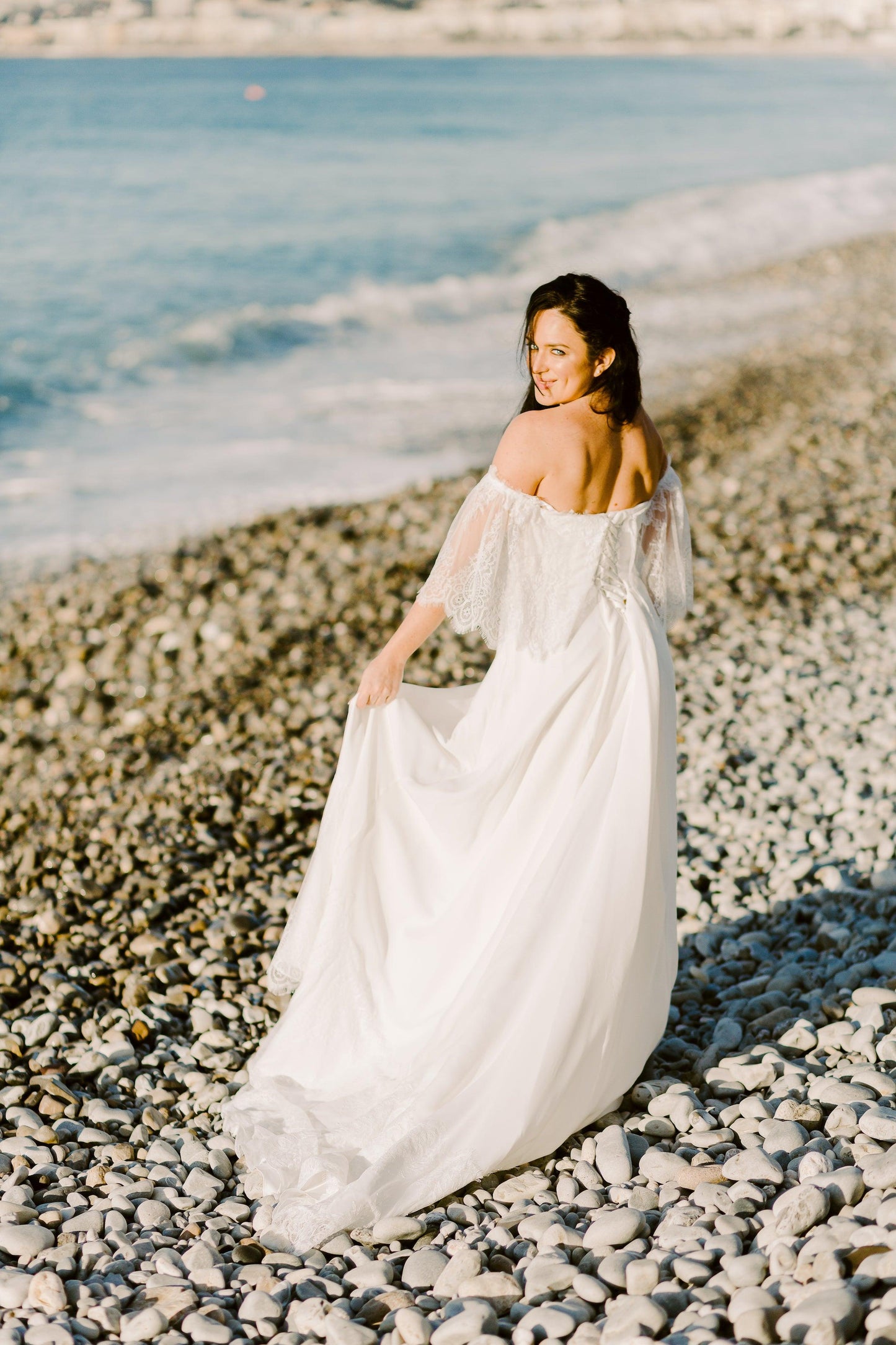 Off the Shoulder Gown | Beach Wedding Dress | Dare and Dazzle