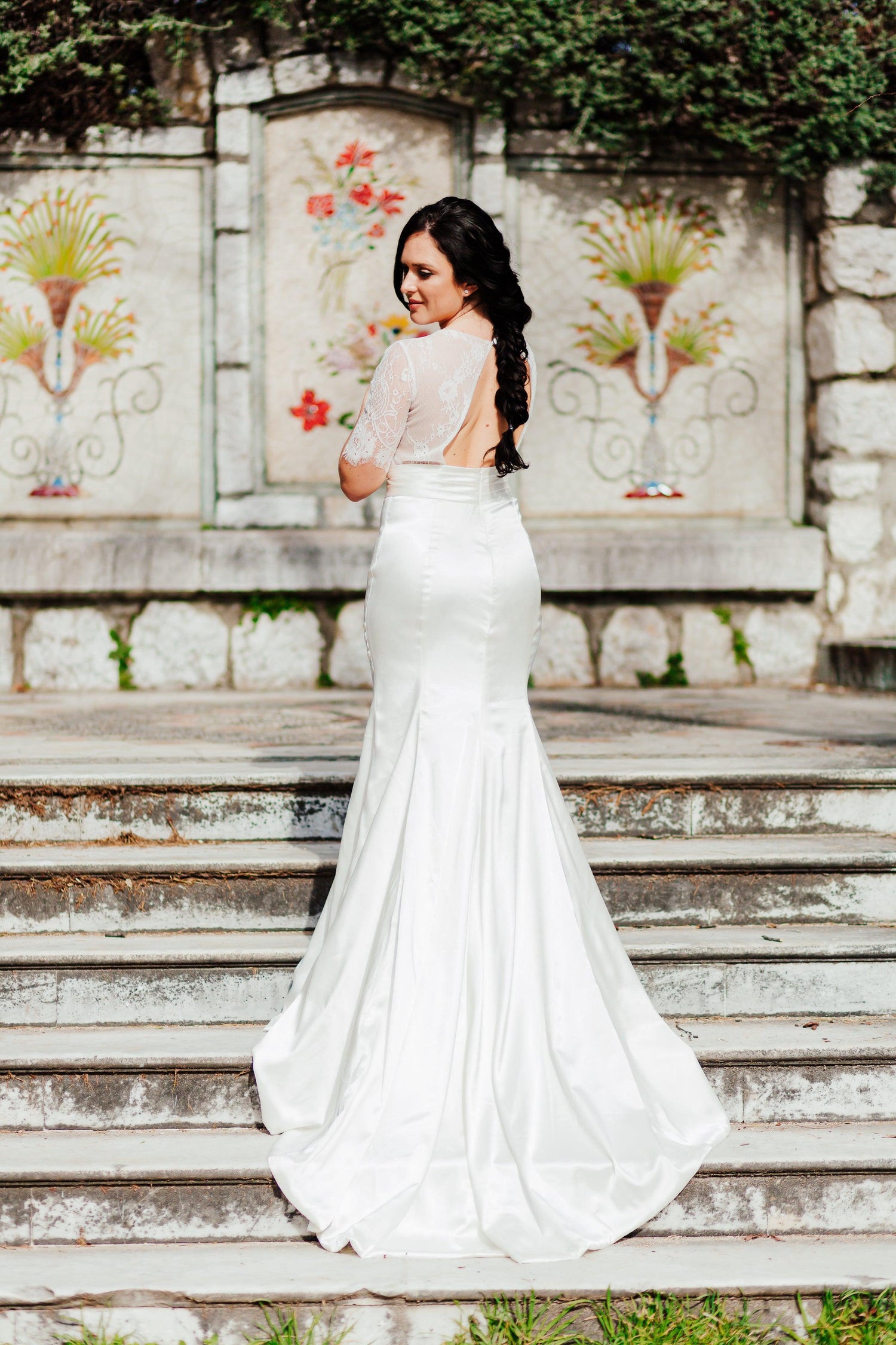 V Neck Wedding Gown | Open Back Wedding Dress | Dare and Dazzle