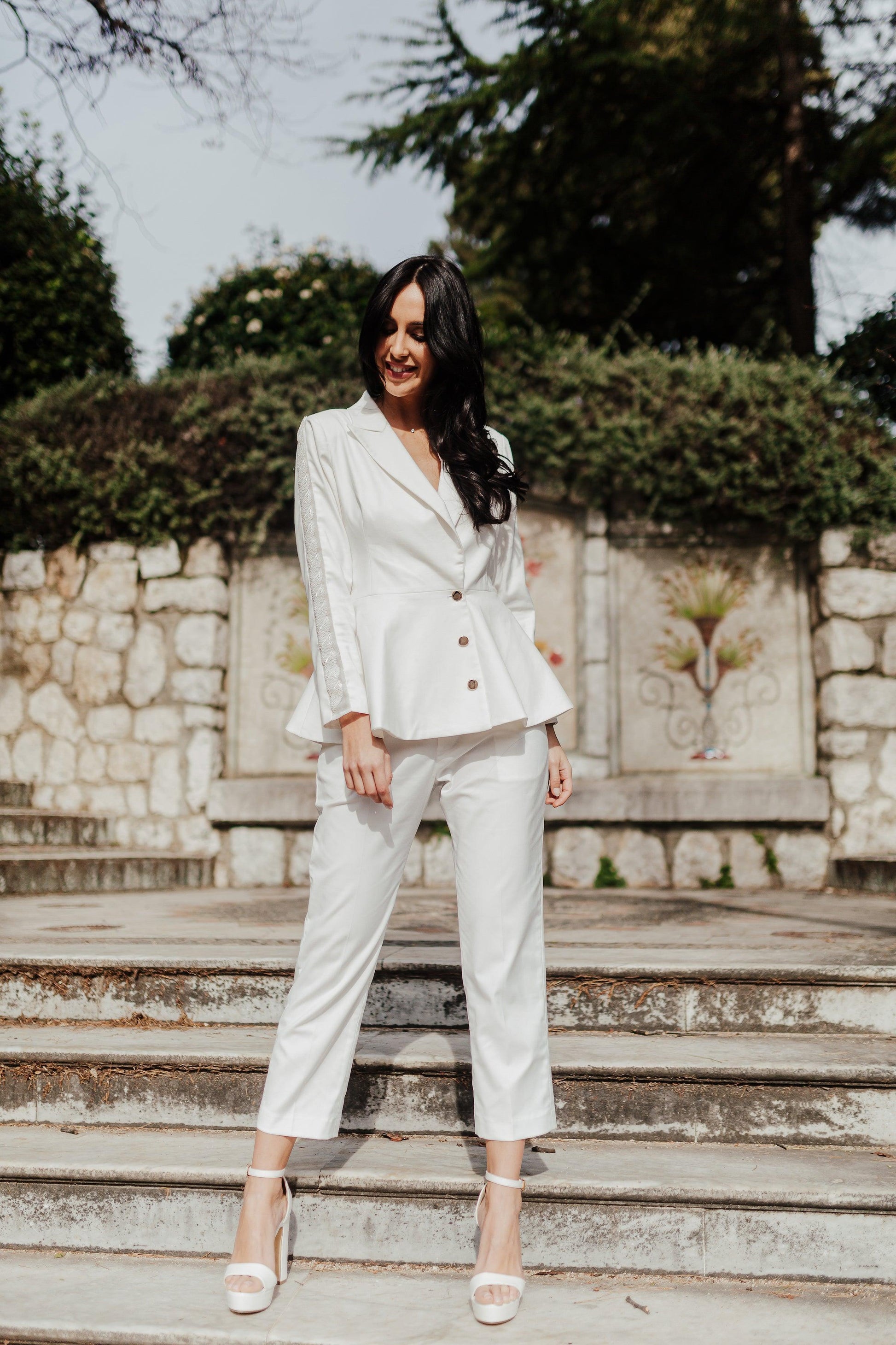 Women's Wedding Suit | White Wedding Suit | Dare and Dazzle 20 / White / Rent Women's Wedding Suit | White Wedding Suit | Dare and Dazzle 20 / White / Rent
