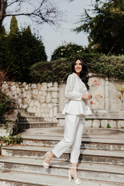 Women's Wedding Suit | White Wedding Suit | Dare and Dazzle