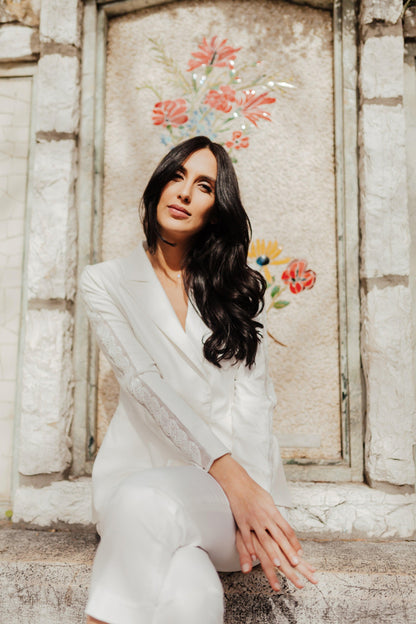 Women's Wedding Suit | White Wedding Suit | Dare and Dazzle