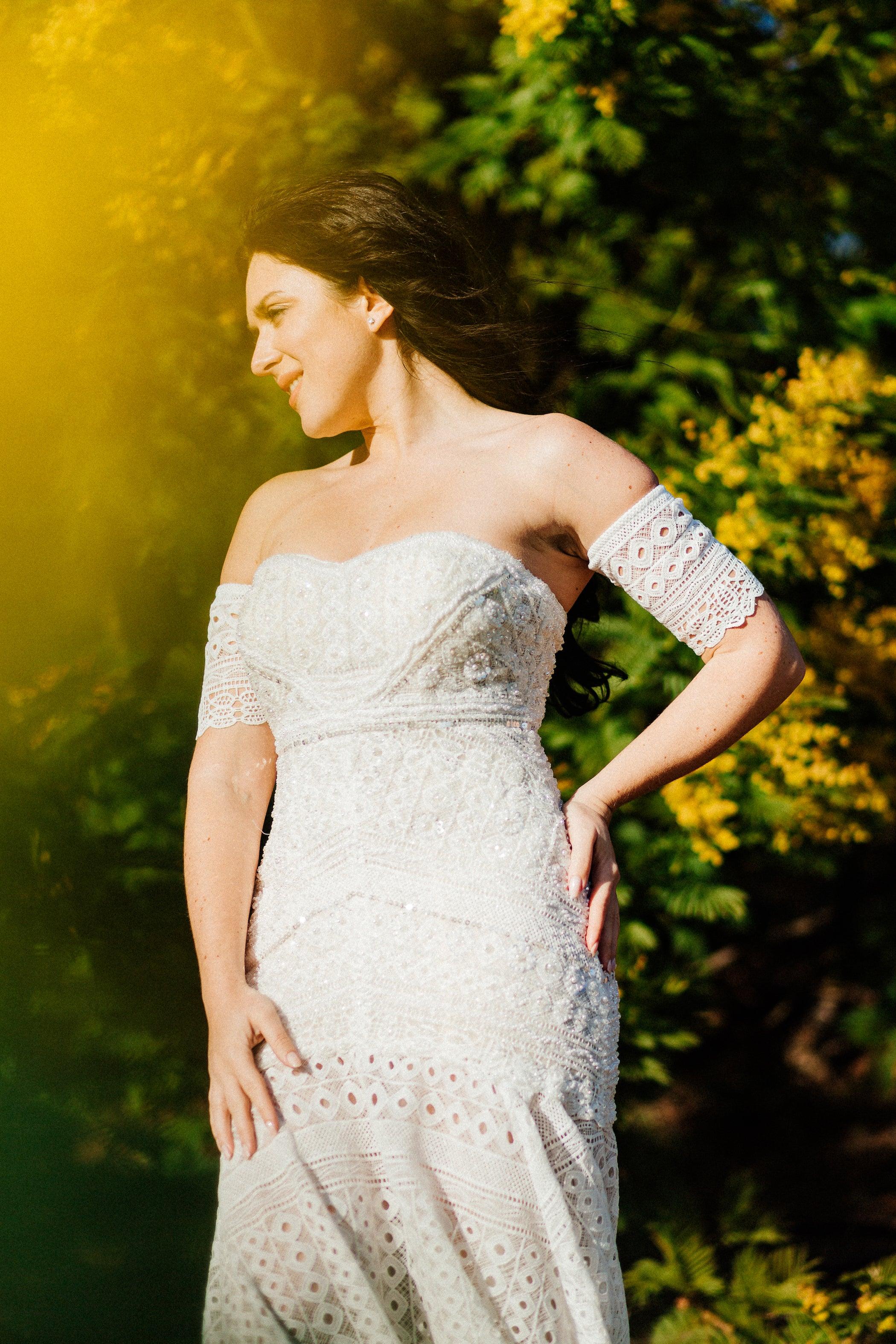Fit and Flare White Dress | White Bridal Dress | Dare and Dazzle