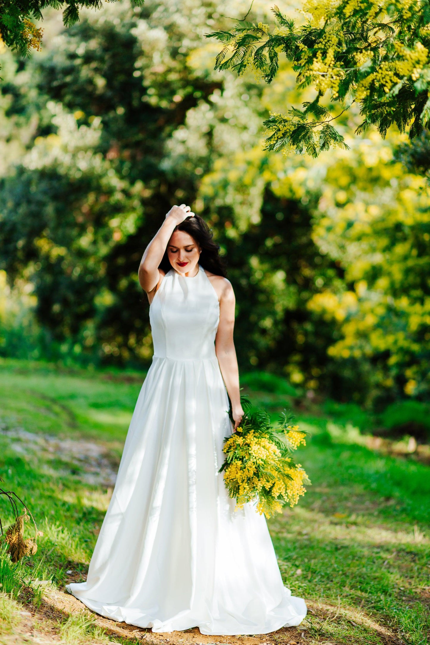 White Satin Gown | a Line Satin Gown | Dare and Dazzle