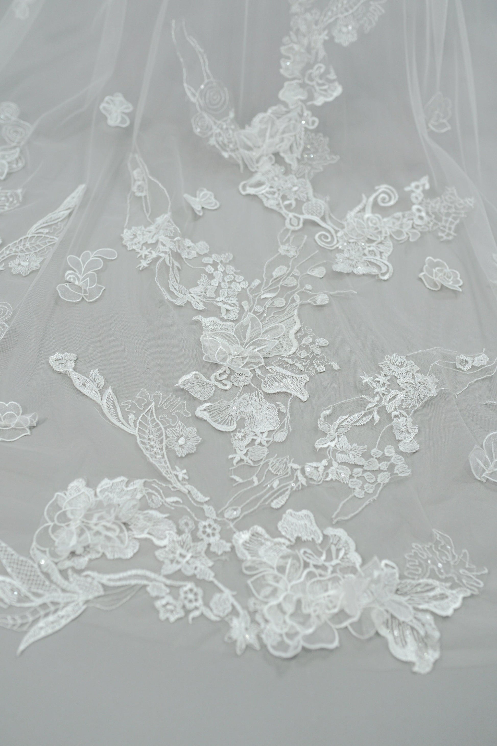 Chapel Length Wedding Veil | Dahlia Wedding Veil | Dare and Dazzle