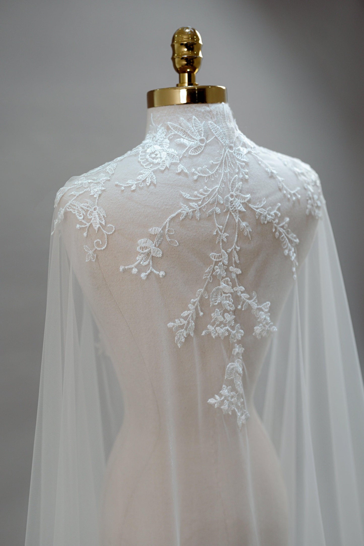 Round Neck Cape Veil | Wedding Cape Veil | Dare and Dazzle