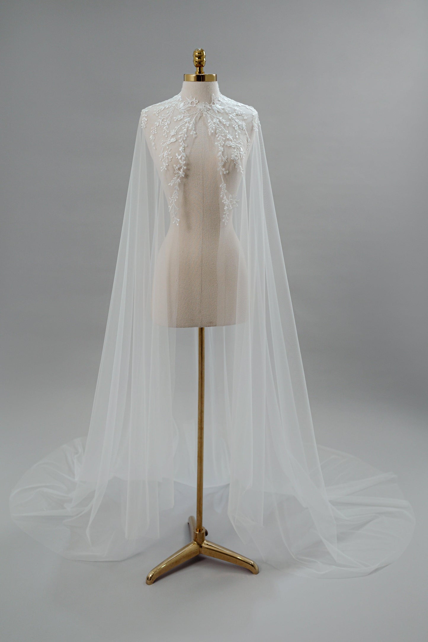 Round Neck Cape Veil | Wedding Cape Veil | Dare and Dazzle