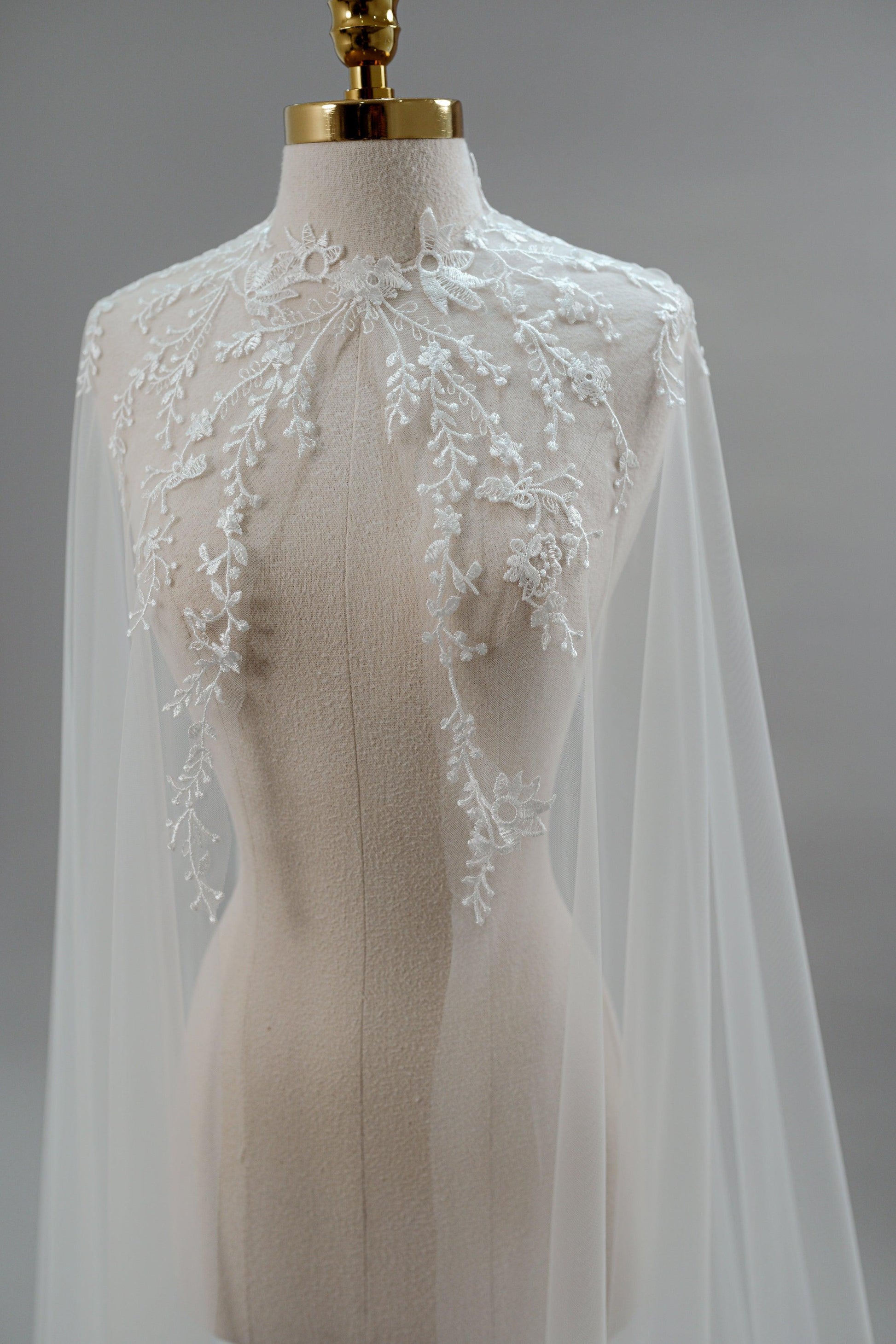 Round Neck Cape Veil | Wedding Cape Veil | Dare and Dazzle