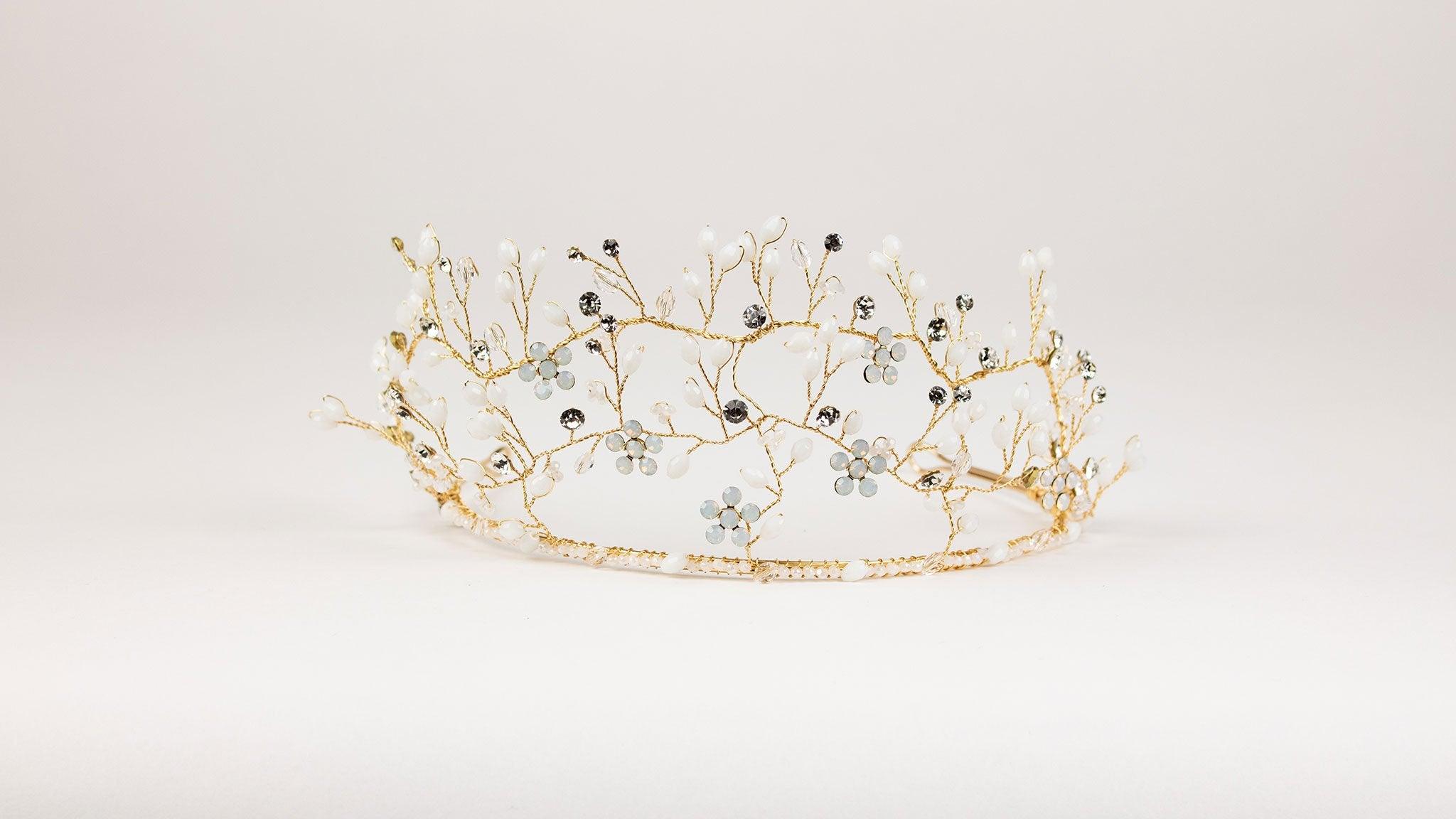 Wedding Tiara Crown | Flower Wedding Tiara | Dare and Dazzle