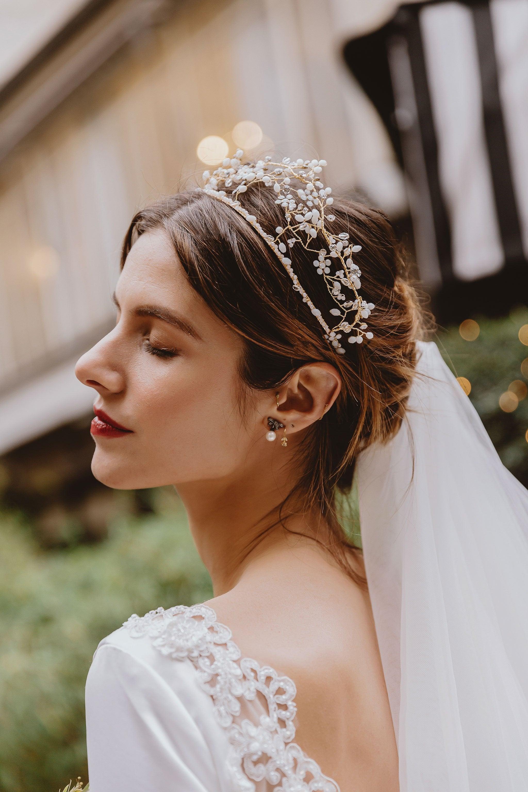 Wedding Tiara Crown | Flower Wedding Tiara | Dare and Dazzle
