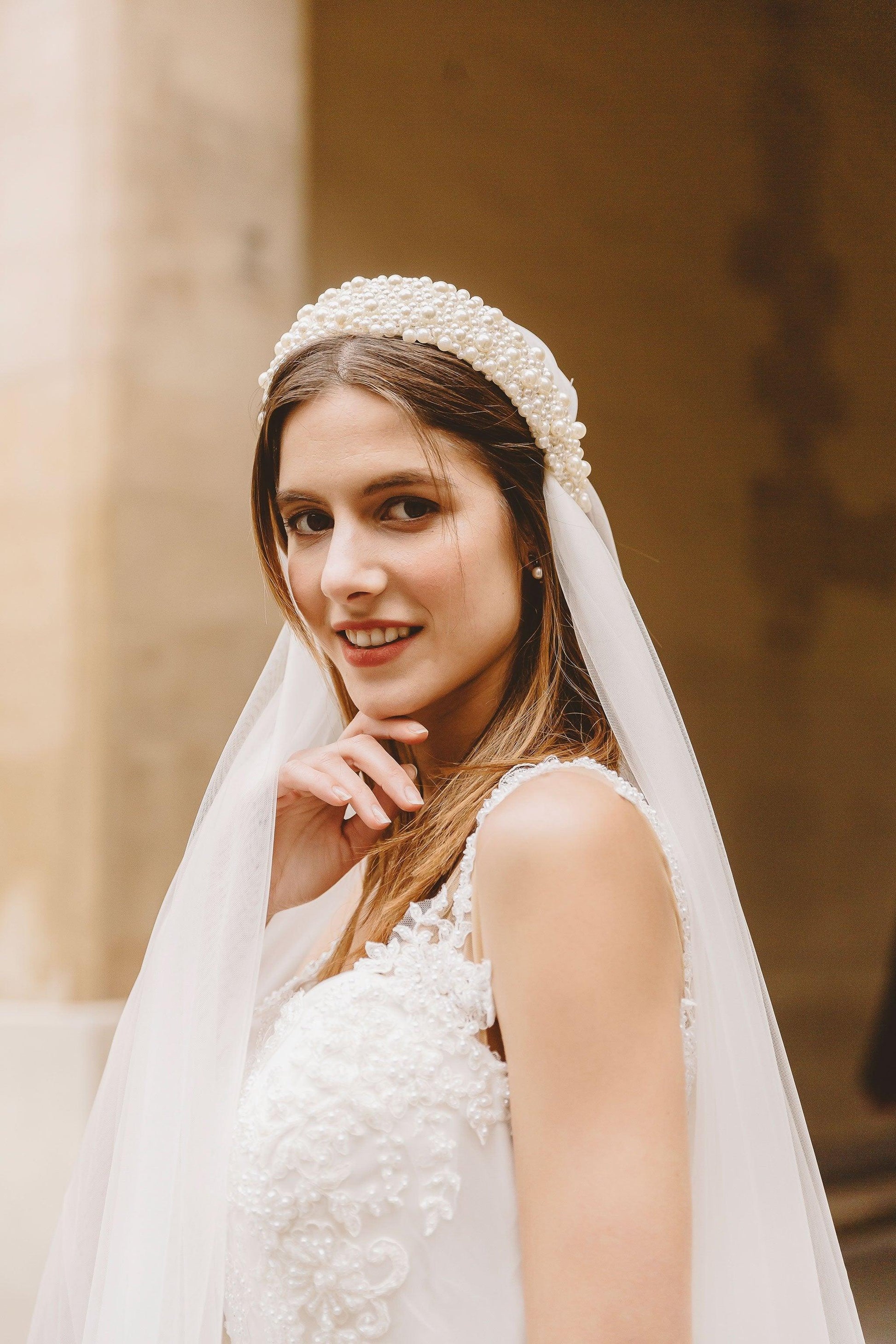 Round Pearls Headband | Pearl Bridal Headband | Dare and Dazzle