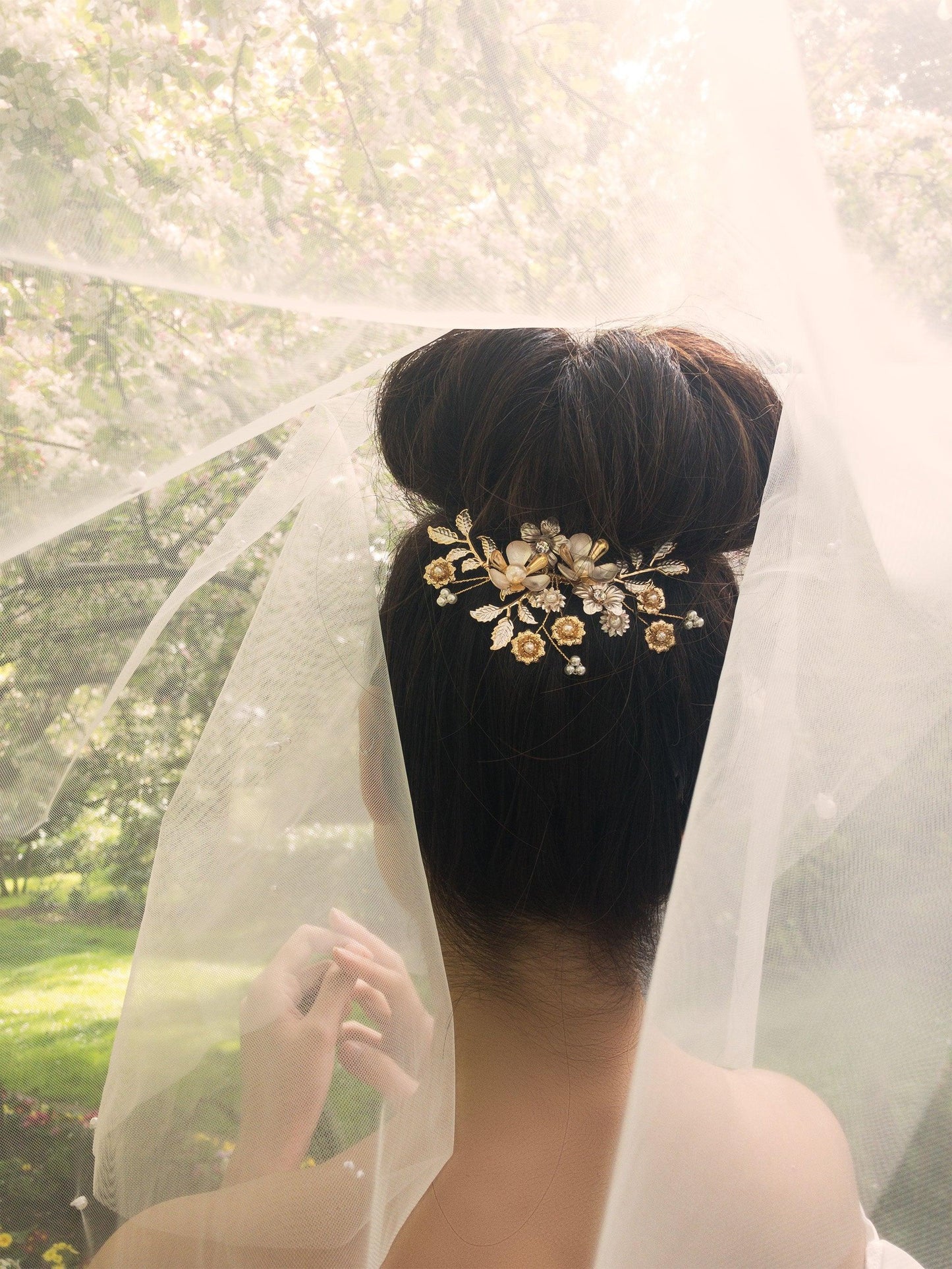 Jasmine Hair Comb | Metal Flower Hair Comb | Dare and Dazzle