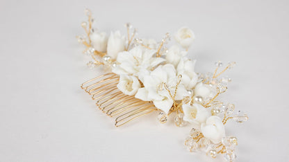 Ceramic Flower Comb | Lavender Hair Comb | Dare and Dazzle
