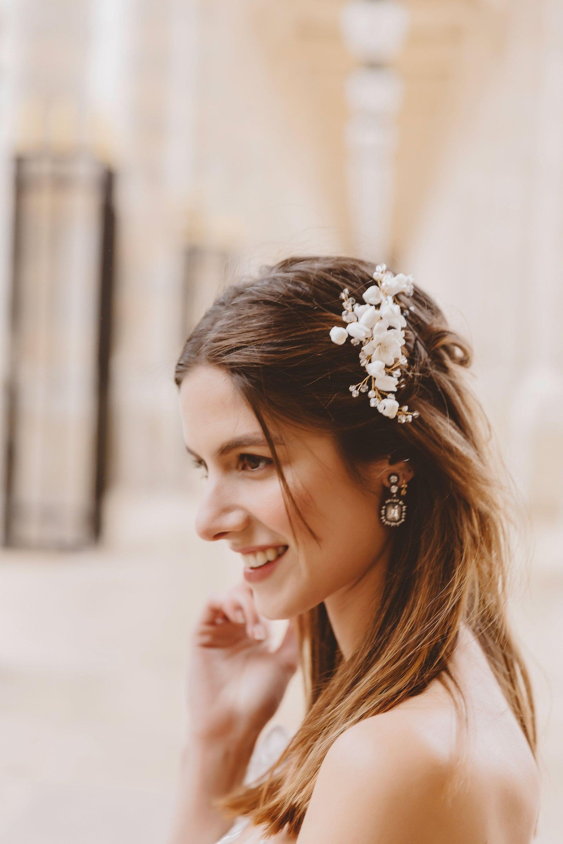 Ceramic Flower Comb | Lavender Hair Comb | Dare and Dazzle