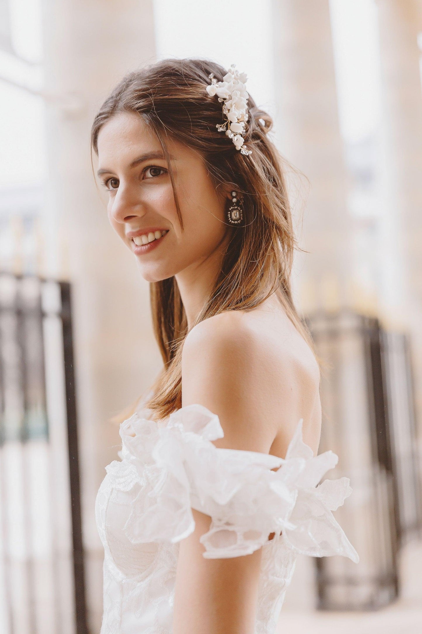 Ceramic Flower Comb | Lavender Hair Comb | Dare and Dazzle