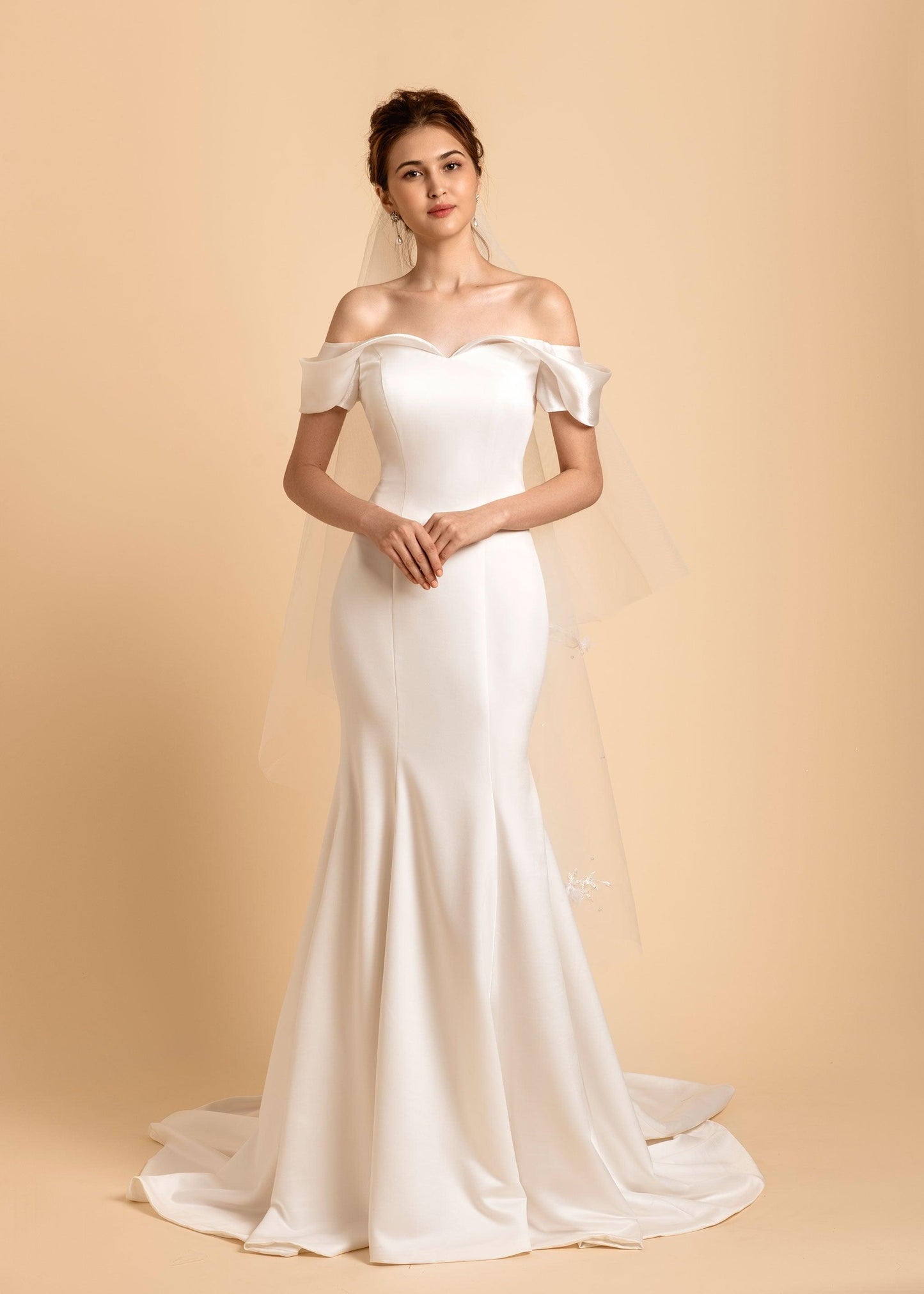 Off Shoulder Satin Dress | Fit and Flare Dress |  | Dare and Dazzle