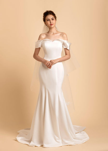 Off Shoulder Satin Dress | Fit and Flare Dress |  | Dare and Dazzle