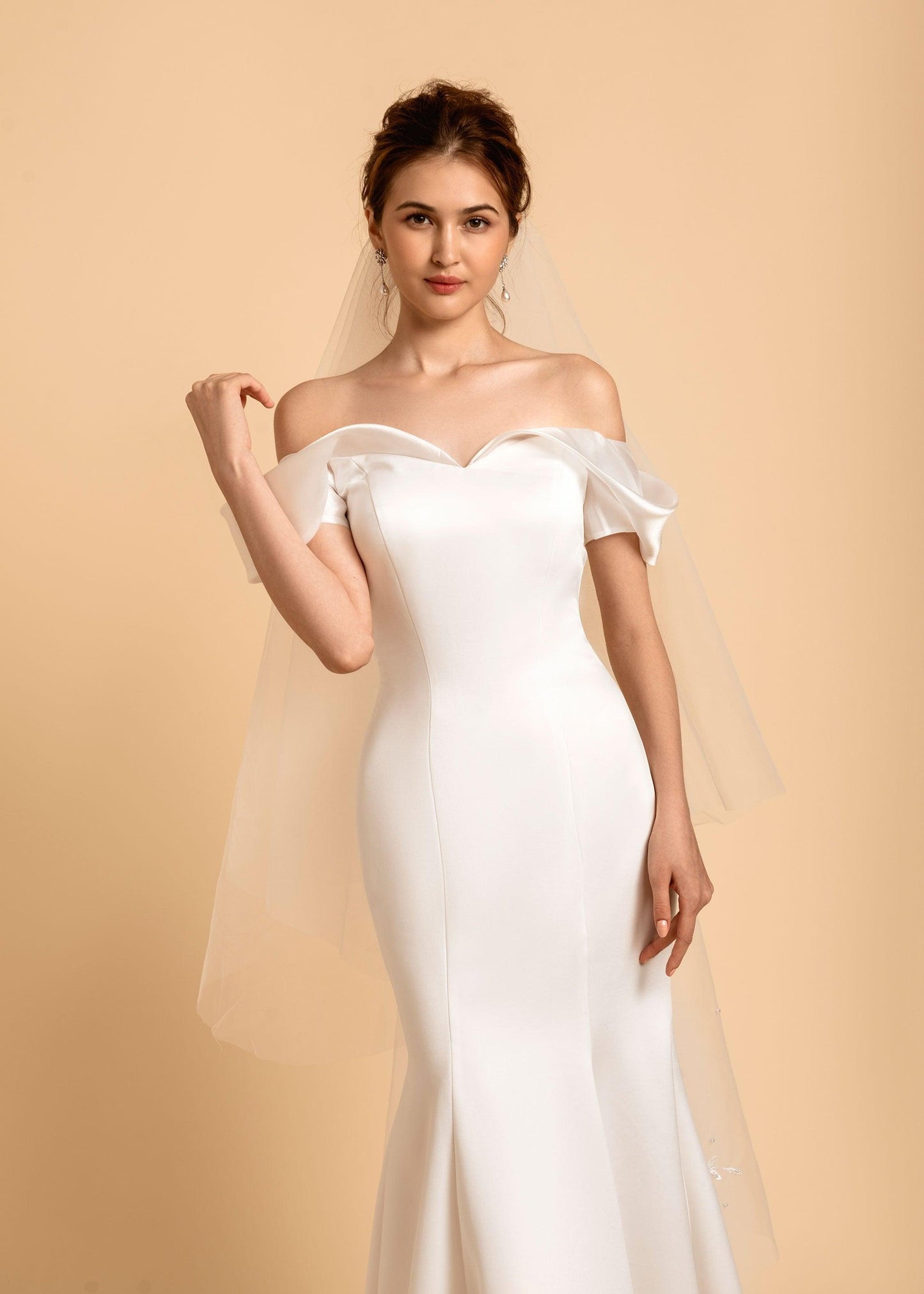 Off Shoulder Satin Dress | Fit and Flare Dress |  | Dare and Dazzle