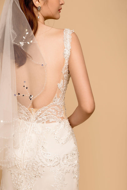 Fit and Flare Wedding Gown | Lace Back Dress | Dare and Dazzle