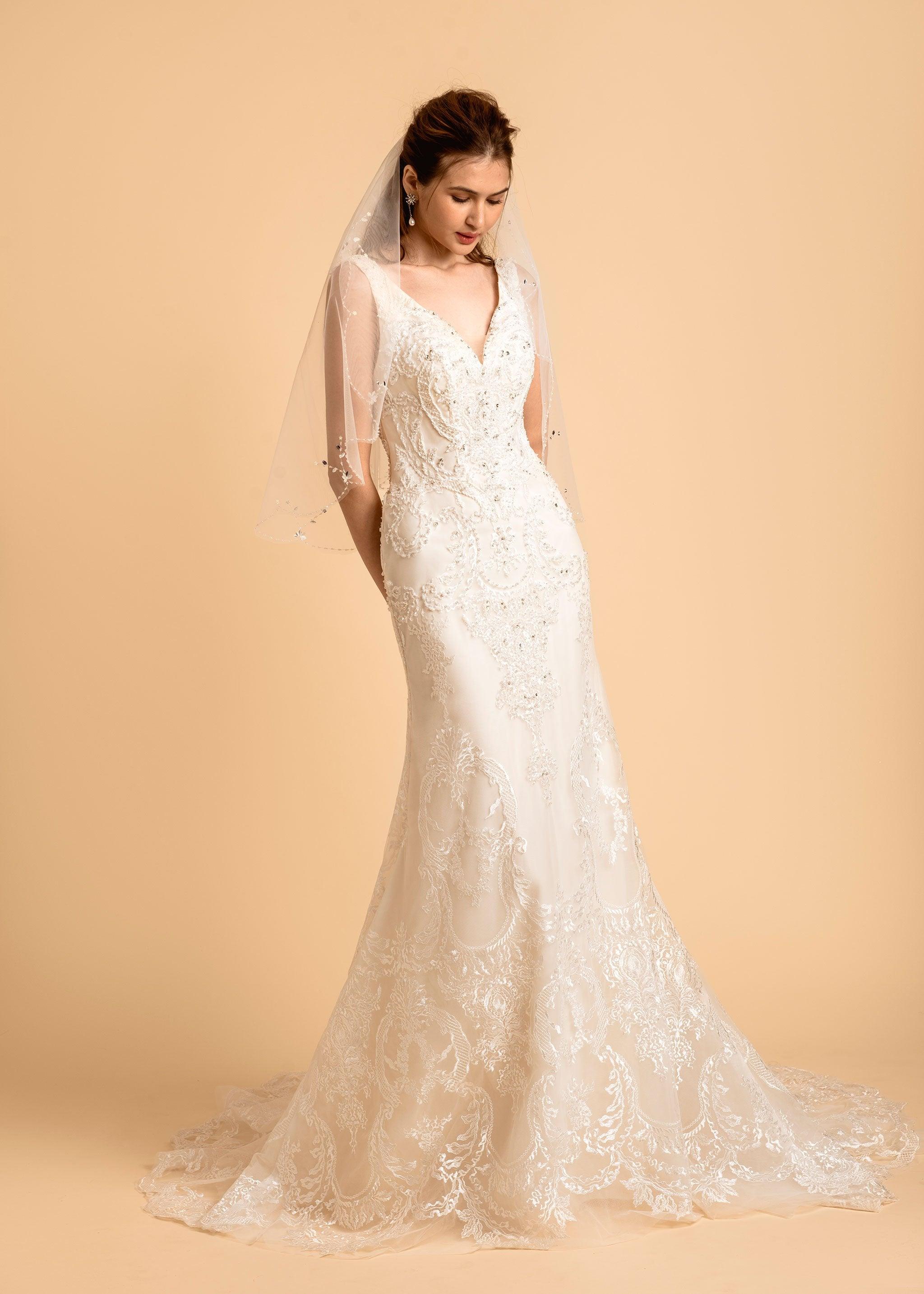 Fit and Flare Wedding Gown | Lace Back Dress | Dare and Dazzle