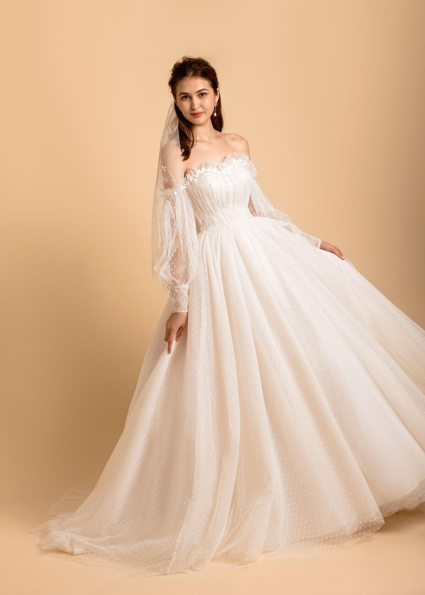 Off the Shoulder Wedding Dress | Dare and Dazzle