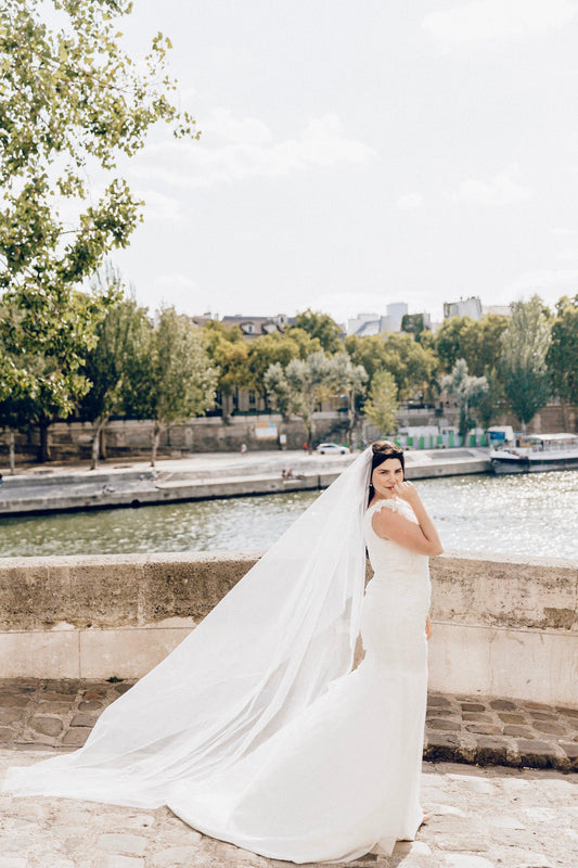 Chapel Wedding Veil | Chrysa Chapel Veil | Dare and Dazzle