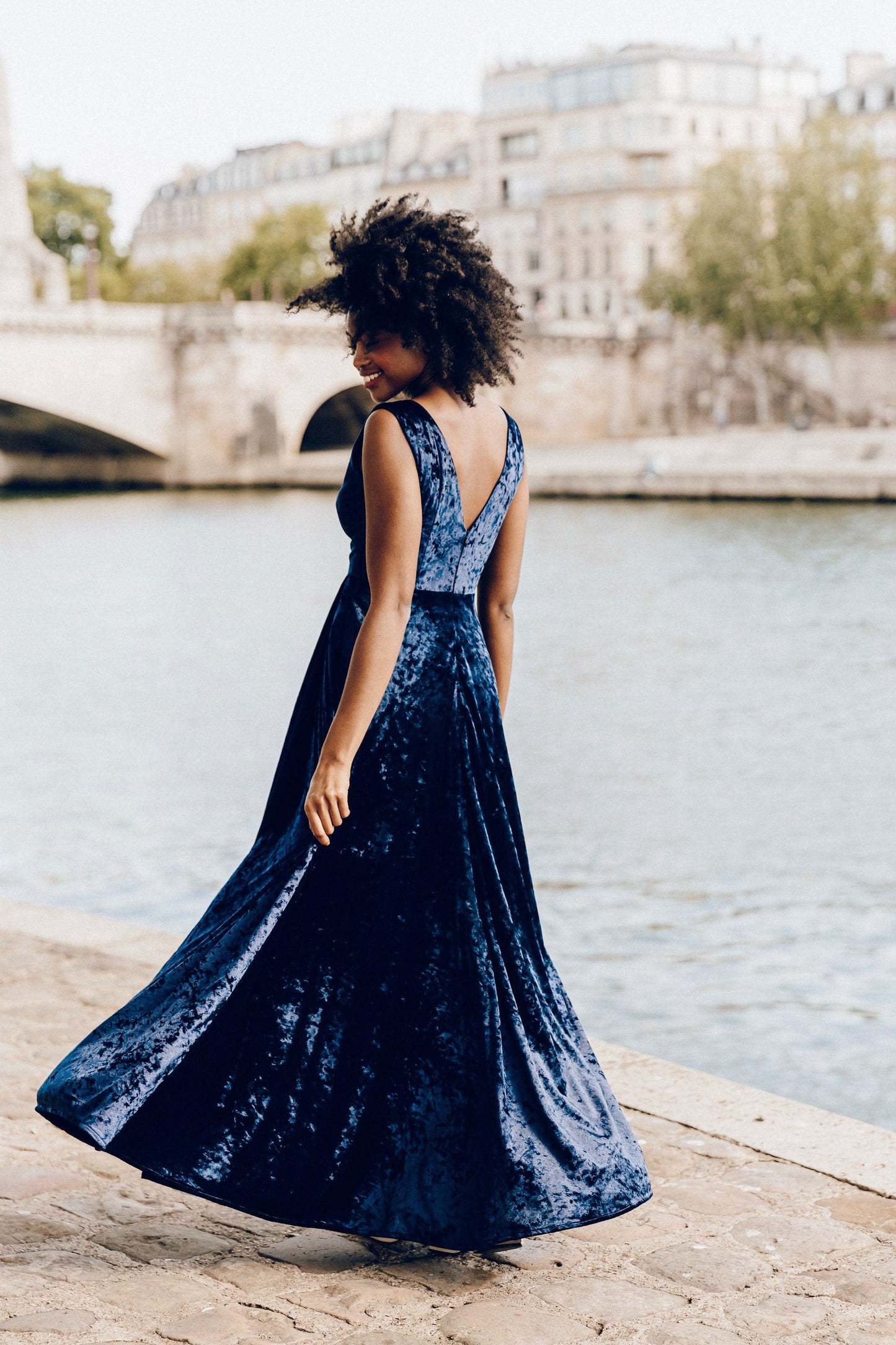 Navy Bridesmaid Dress | Navy Velvet Dress | Dare and Dazzle