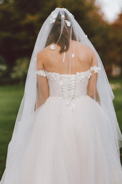 Off Shoulder Wedding Dress | Ada Wedding Dress | Dare and Dazzle