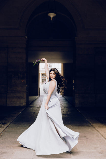 Chiffon Bridesmaid Dress | Sylvia Bridesmaid Dress | Dare and Dazzle
