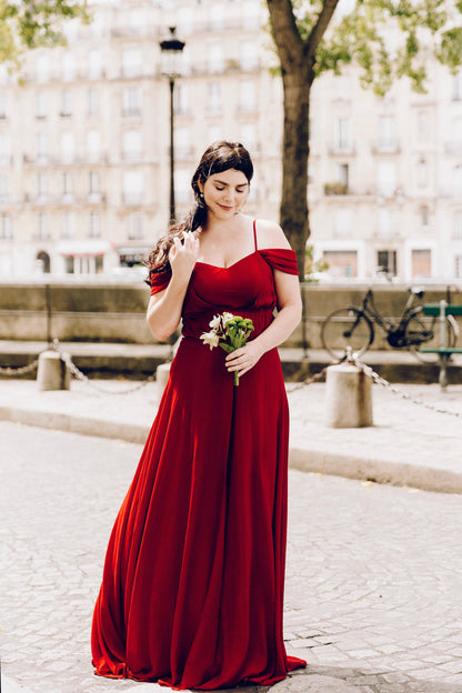 Cold Shoulder Bridesmaid Dress | Cold Shoulder Dress | Dare and Dazzle 16 / Maroon / Purchase Cold Shoulder Bridesmaid Dress | Cold Shoulder Dress | Dare and Dazzle 16 / Maroon / Purchase