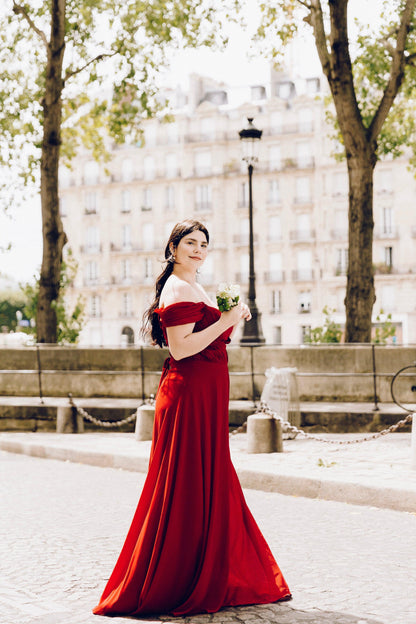 red cold shoulder dress Red Rhinestone V-neck Cold Shoulder Kids Formal Gown