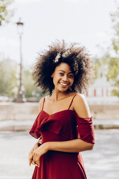 Red Bridesmaid Dress | Cold Shoulder Maxi Dress | Dare and Dazzle