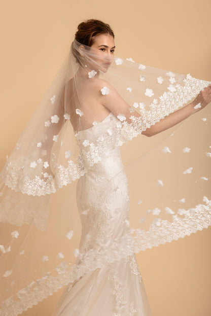 Two Tier Wedding Veil | Queen Anne's Lace Veil | Dare and Dazzle