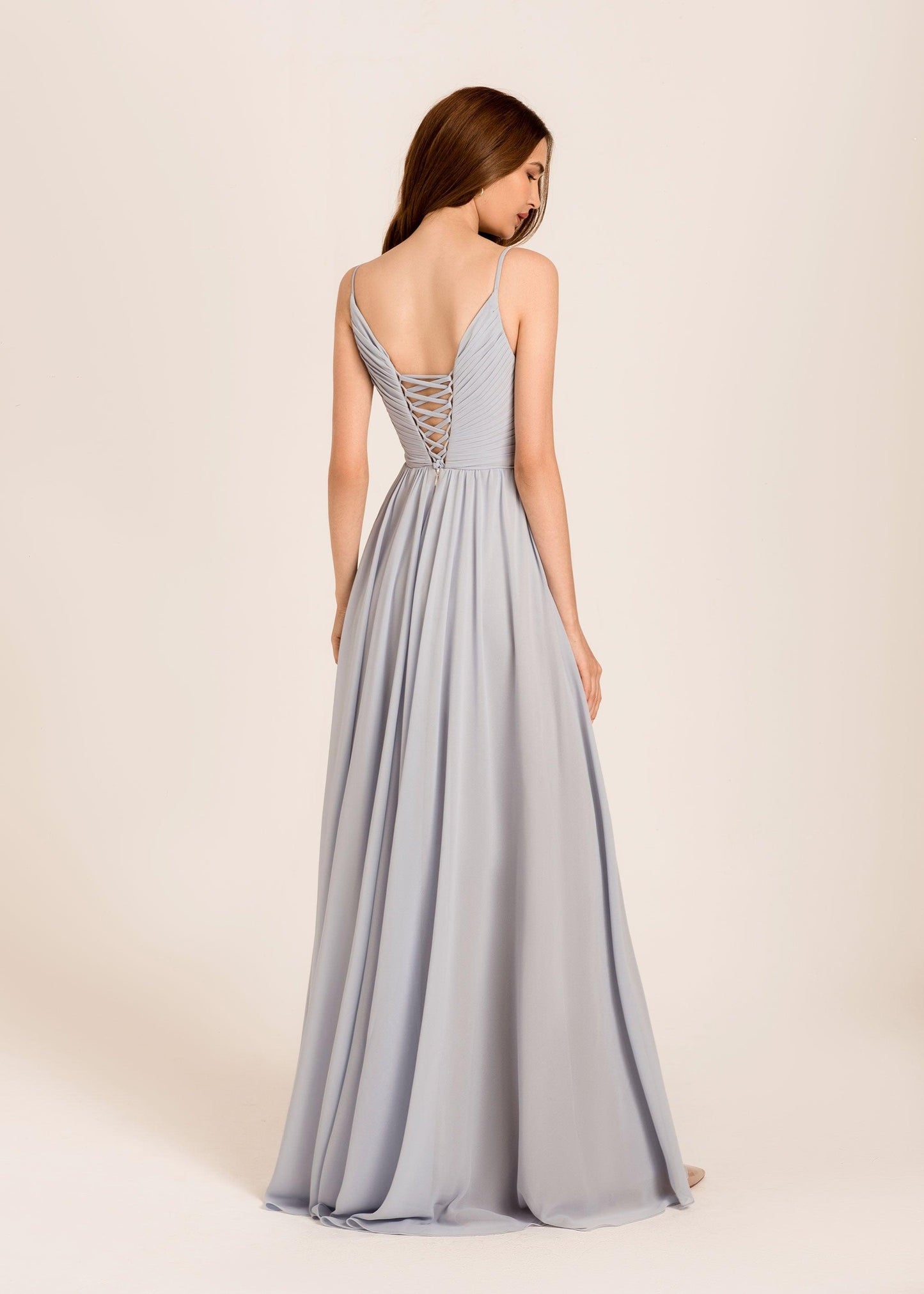 Light Blue Bridesmaid Dress | Sandra Chiffon Dress | Dare and Dazzle