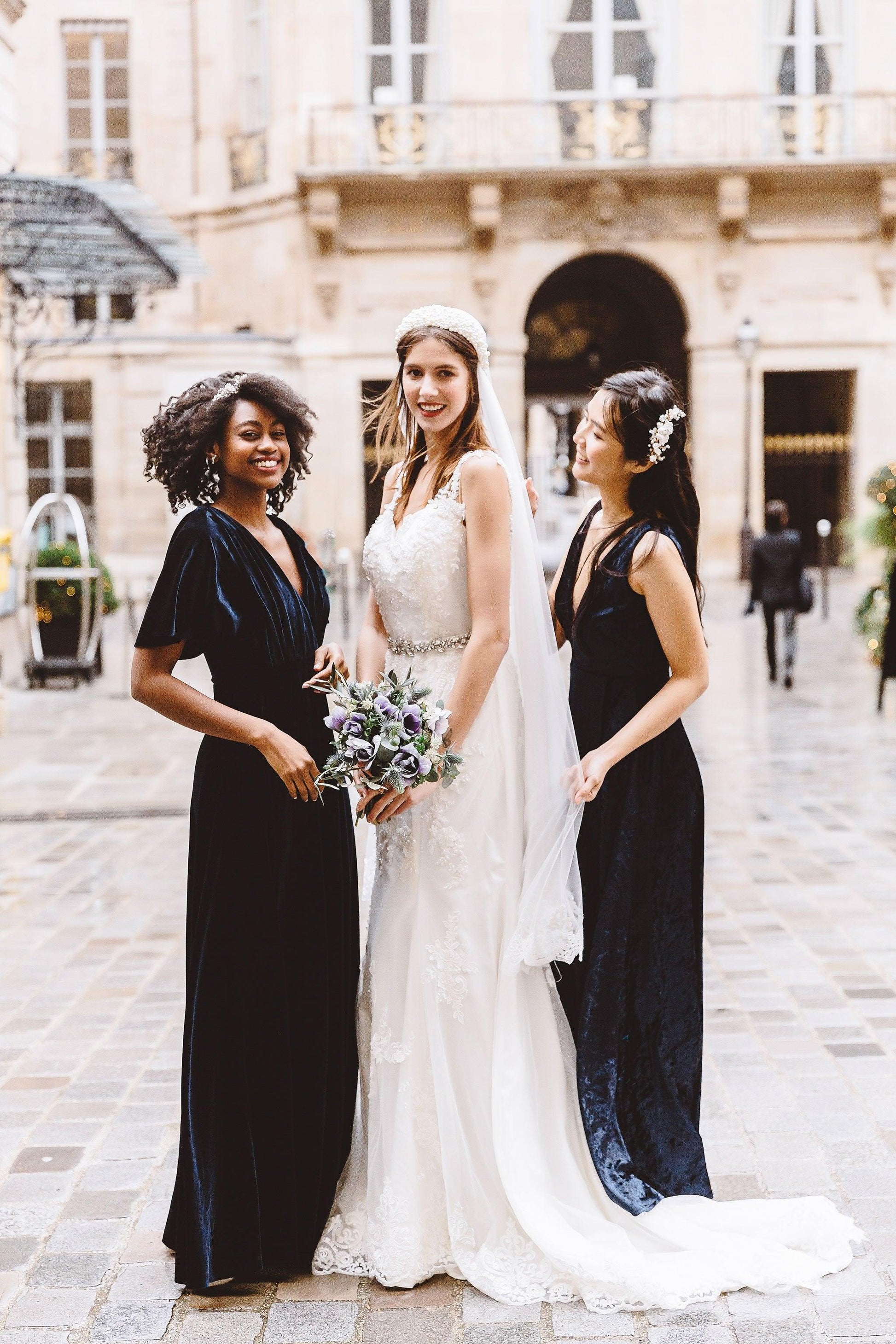 V Neck Maxi Dress | Navy Blue Bridesmaid Dresses | Dare and Dazzle