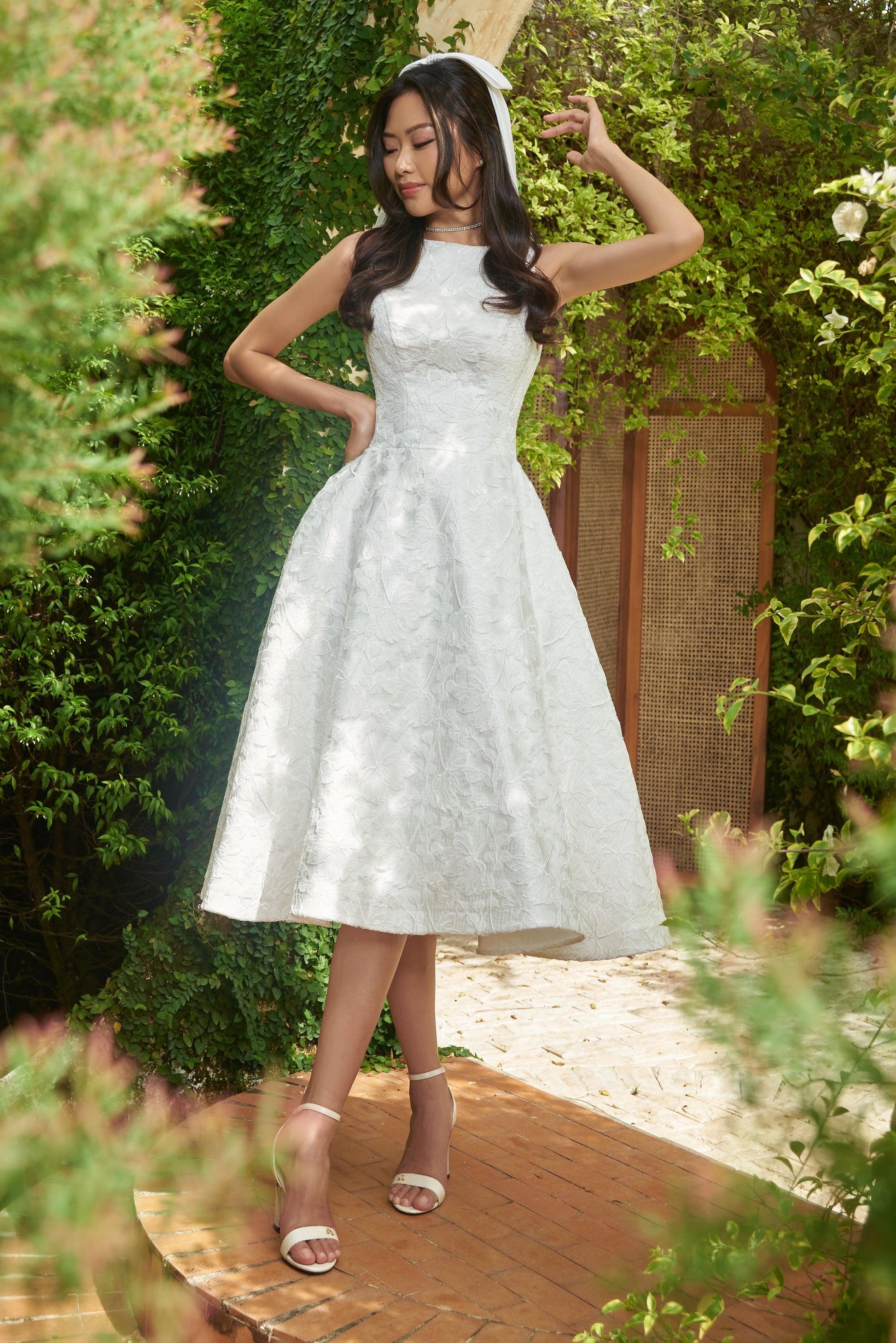 Tea Length Wedding Dress | Open v Back Dress | Dare and Dazzle