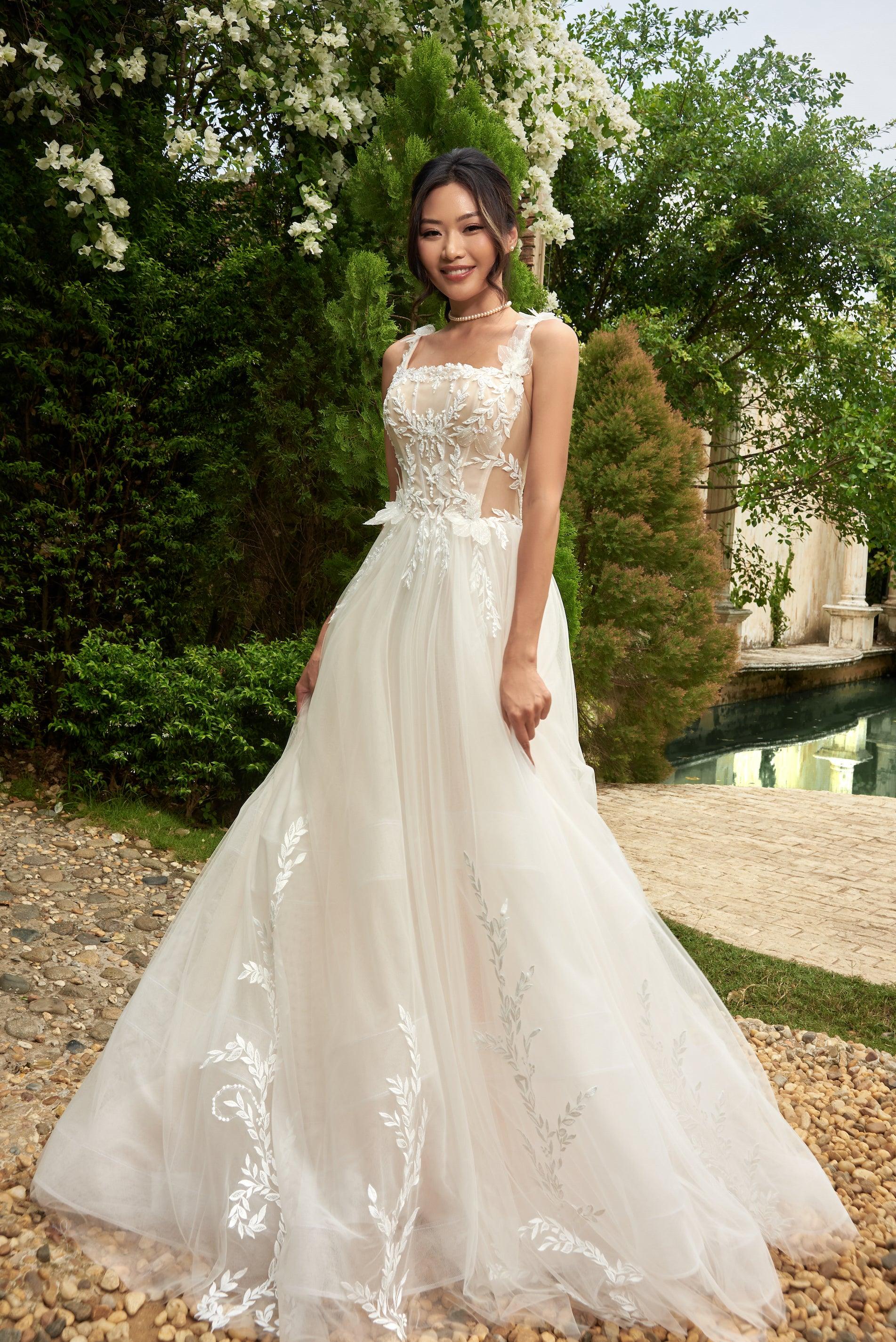 Ivory Wedding Dresses | Sleeveless Ivory Gown | Dare and Dazzle