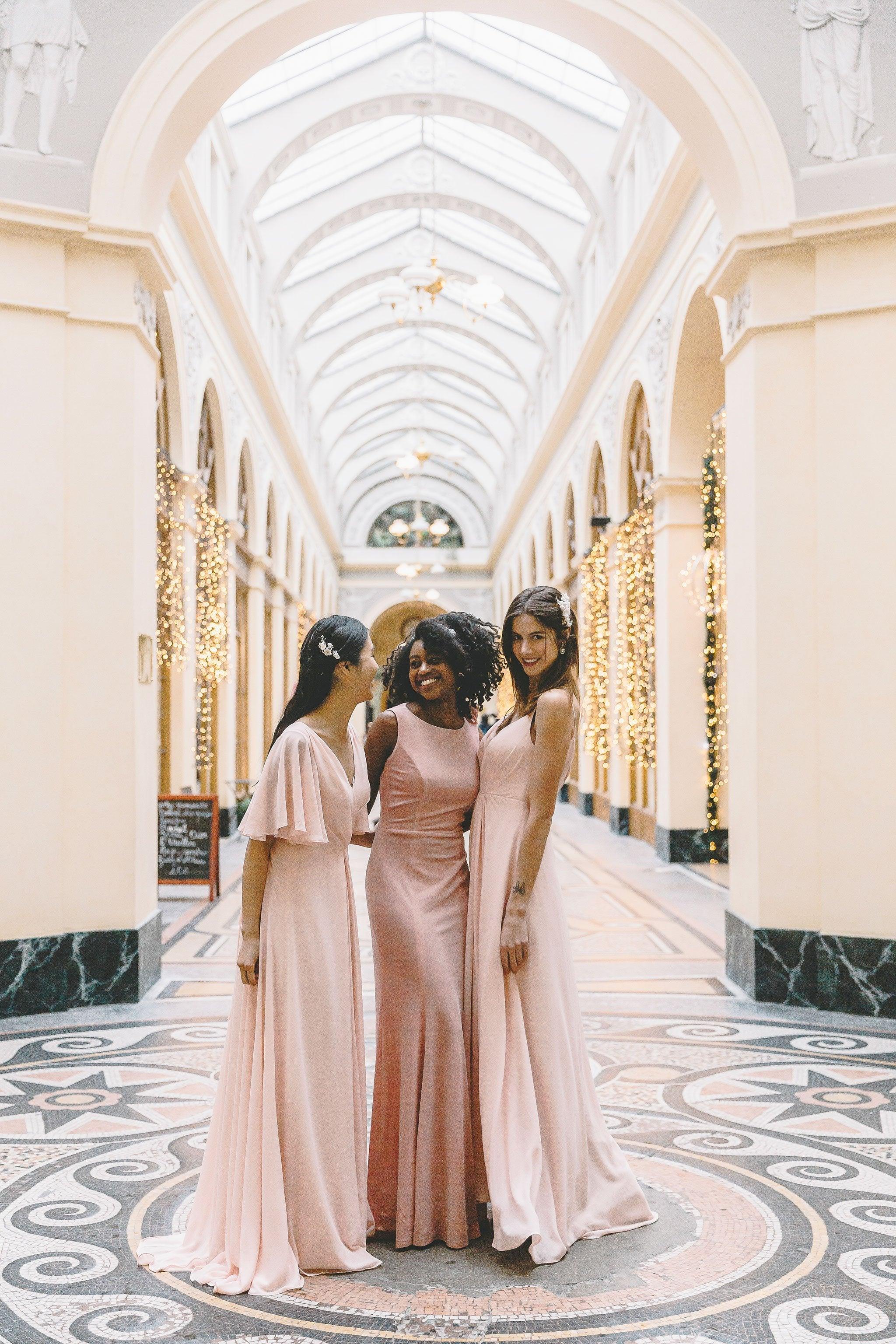 Pink Bridesmaid Dress | Pink Velvet Dress | Dare and Dazzle