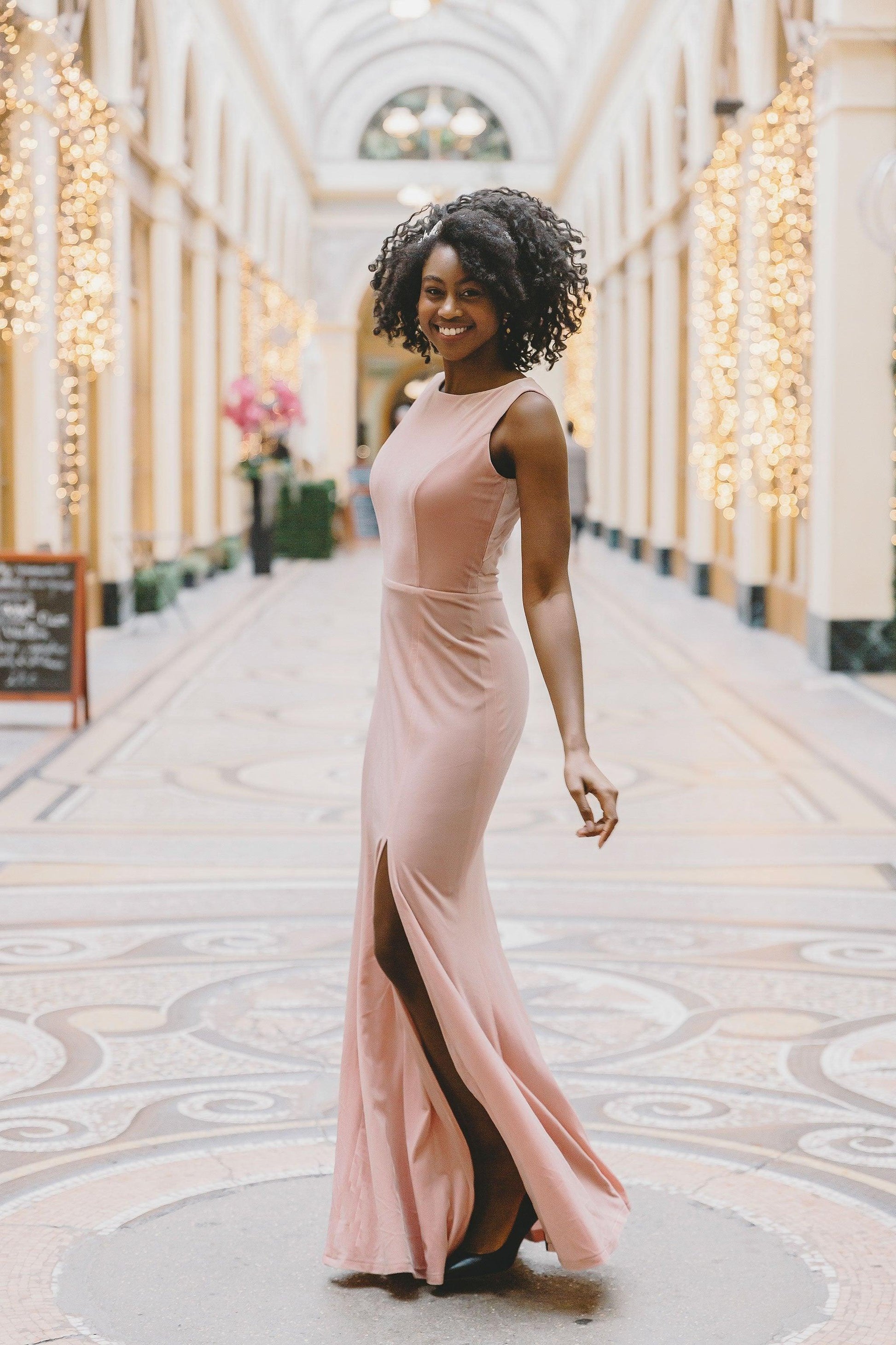 Pink Bridesmaid Dress | Pink Velvet Dress | Dare and Dazzle